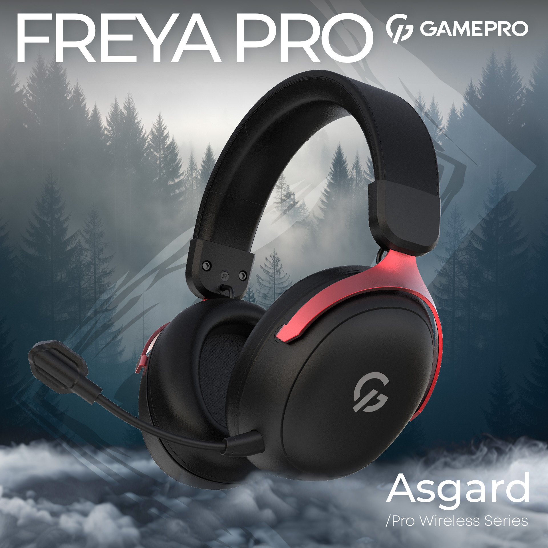 Навушники геймерскі GAMEPRO Asgard Freya Pro Black/Red (HSW201BR)