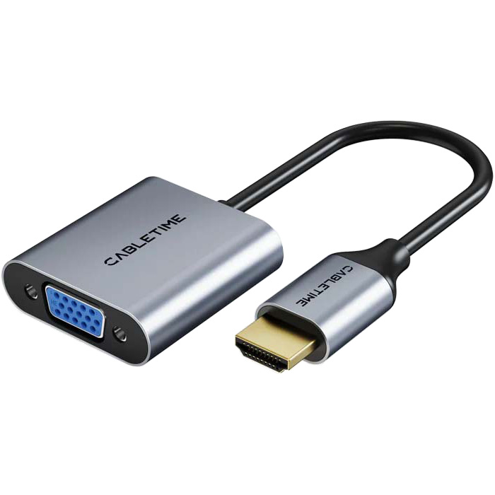 Адаптер CABLETIME 1080p 60Hz HDMI - VGA Black/Gray (CP53G)