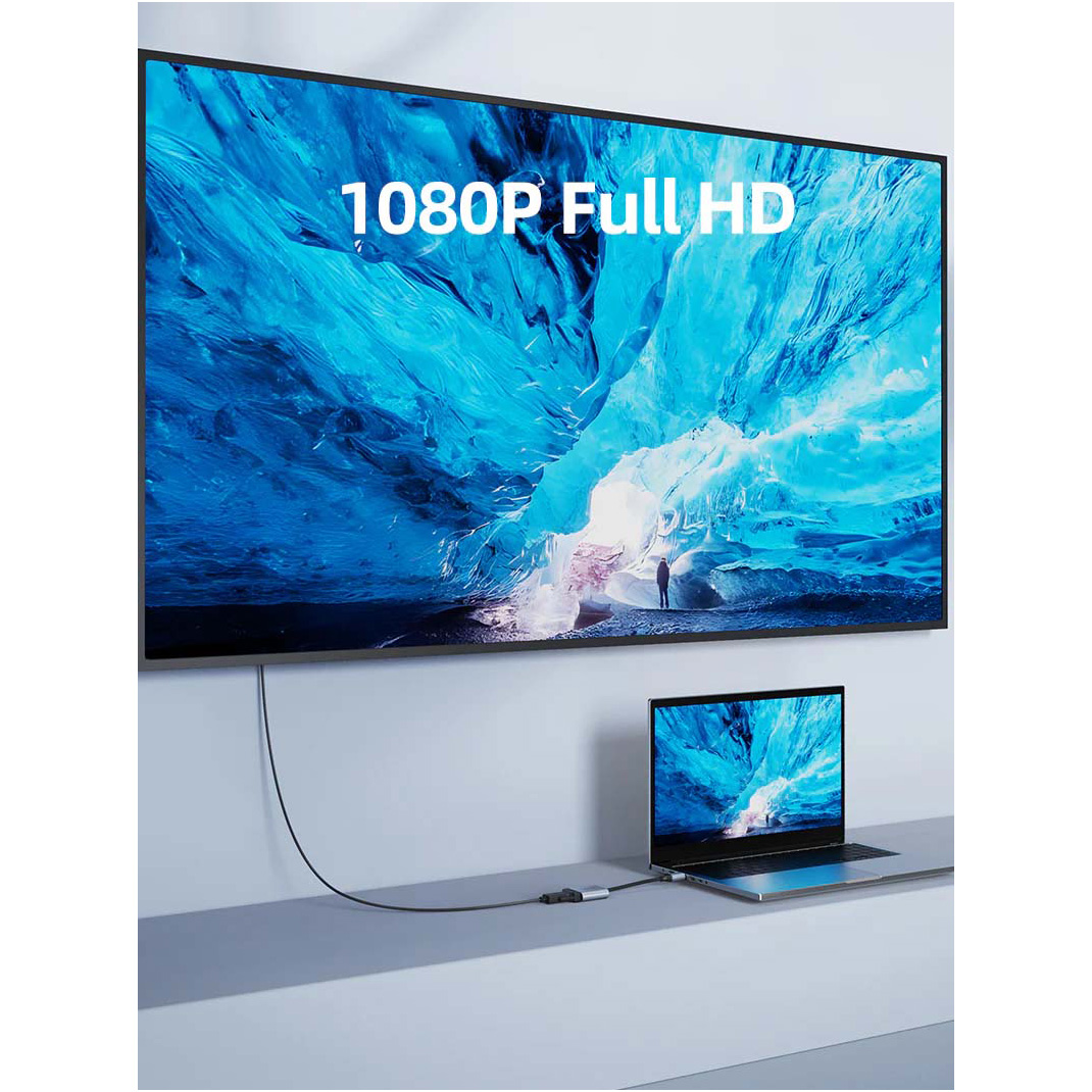 Адаптер CABLETIME 1080p 60Hz HDMI - VGA Black/Gray (CP53G)