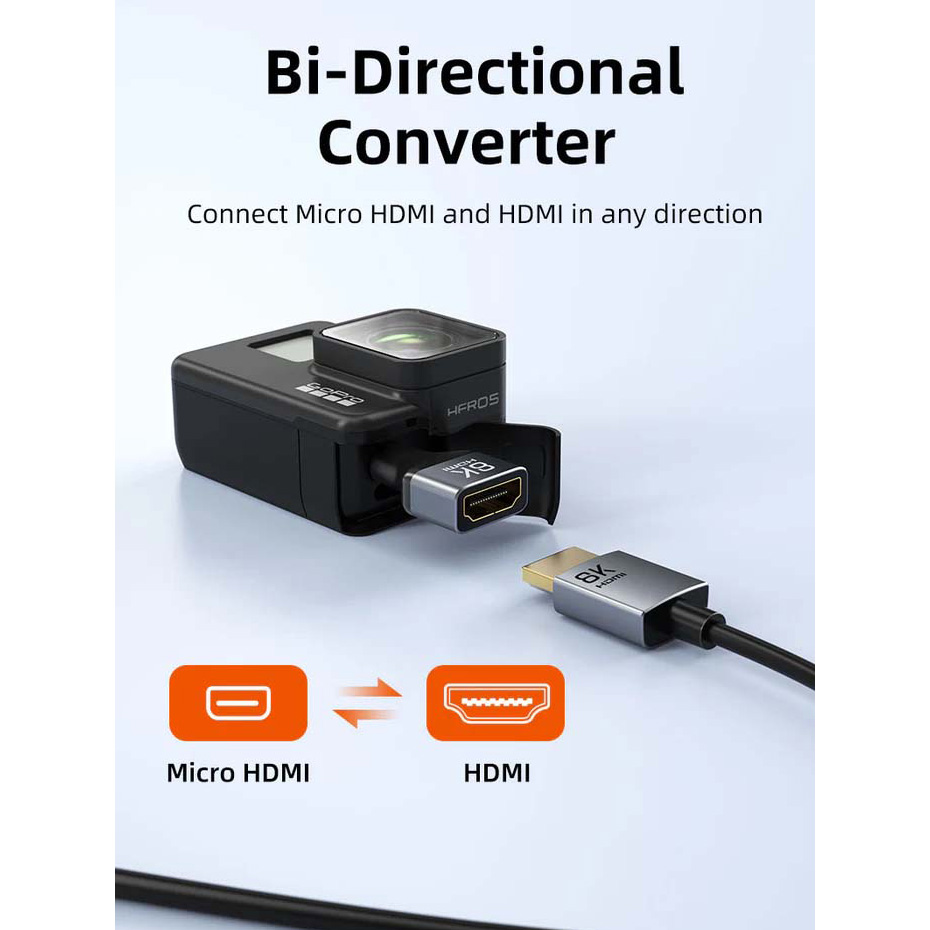 Адаптер CABLETIME 8K 60Hz Micro-HDMI/HDMI Black/Gray (CP46G)