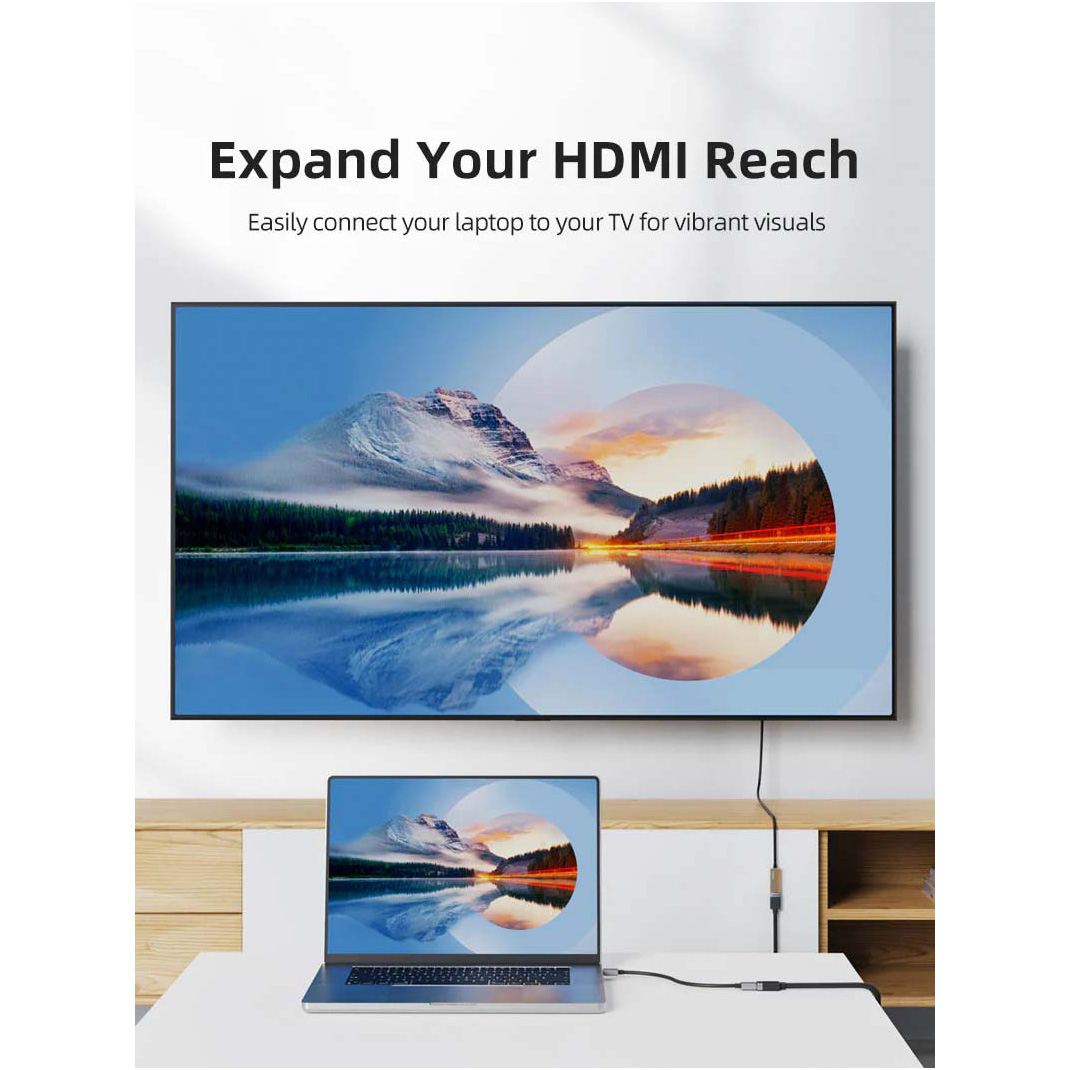 Кабель-подовжувач CABLETIME 4K 60Hz HDMI v2.0 0.5м Black/Gray (CH26E)