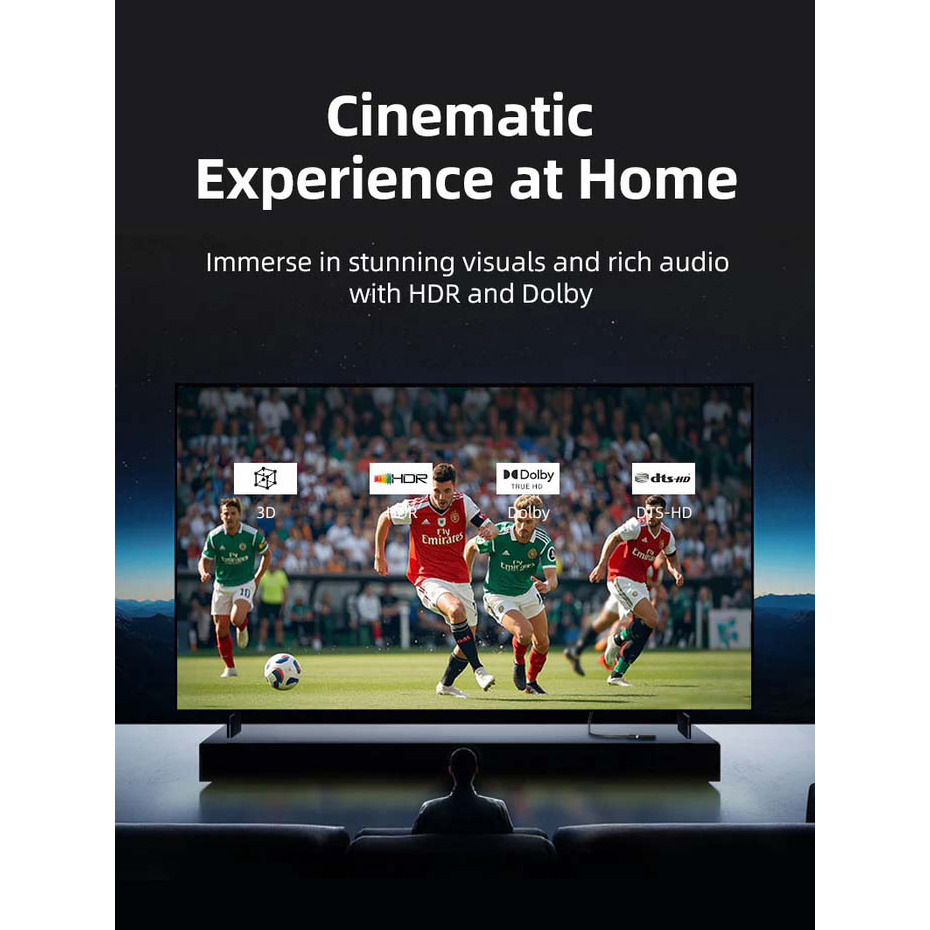 Кабель-подовжувач CABLETIME 4K 60Hz HDMI v2.0 0.5м Black/Gray (CH26E)