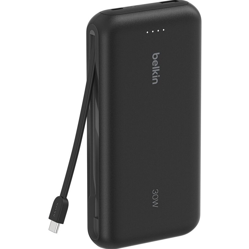Повербанк BELKIN BoostCharge w/Integrated USB-C Cable 30W 20000mAh Black (BPB024HQBK)
