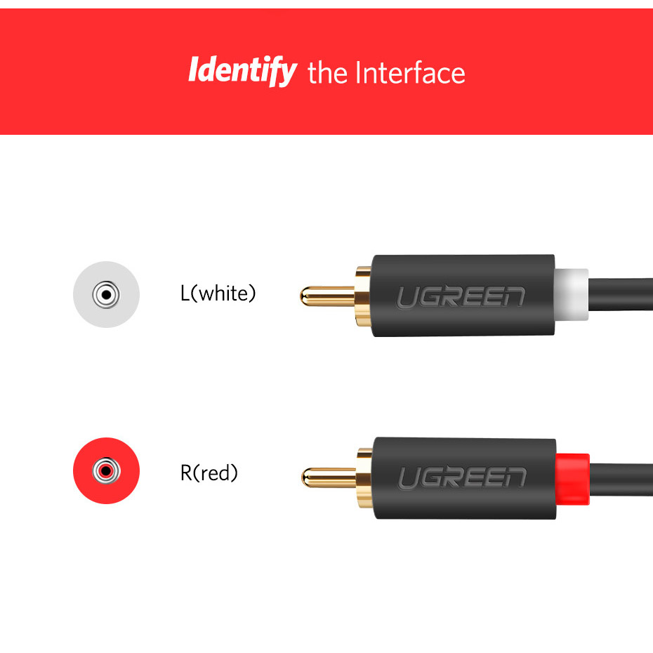 Кабель UGREEN AV104 Audio 2xRCA - 2xRCA 5м Black (10520)