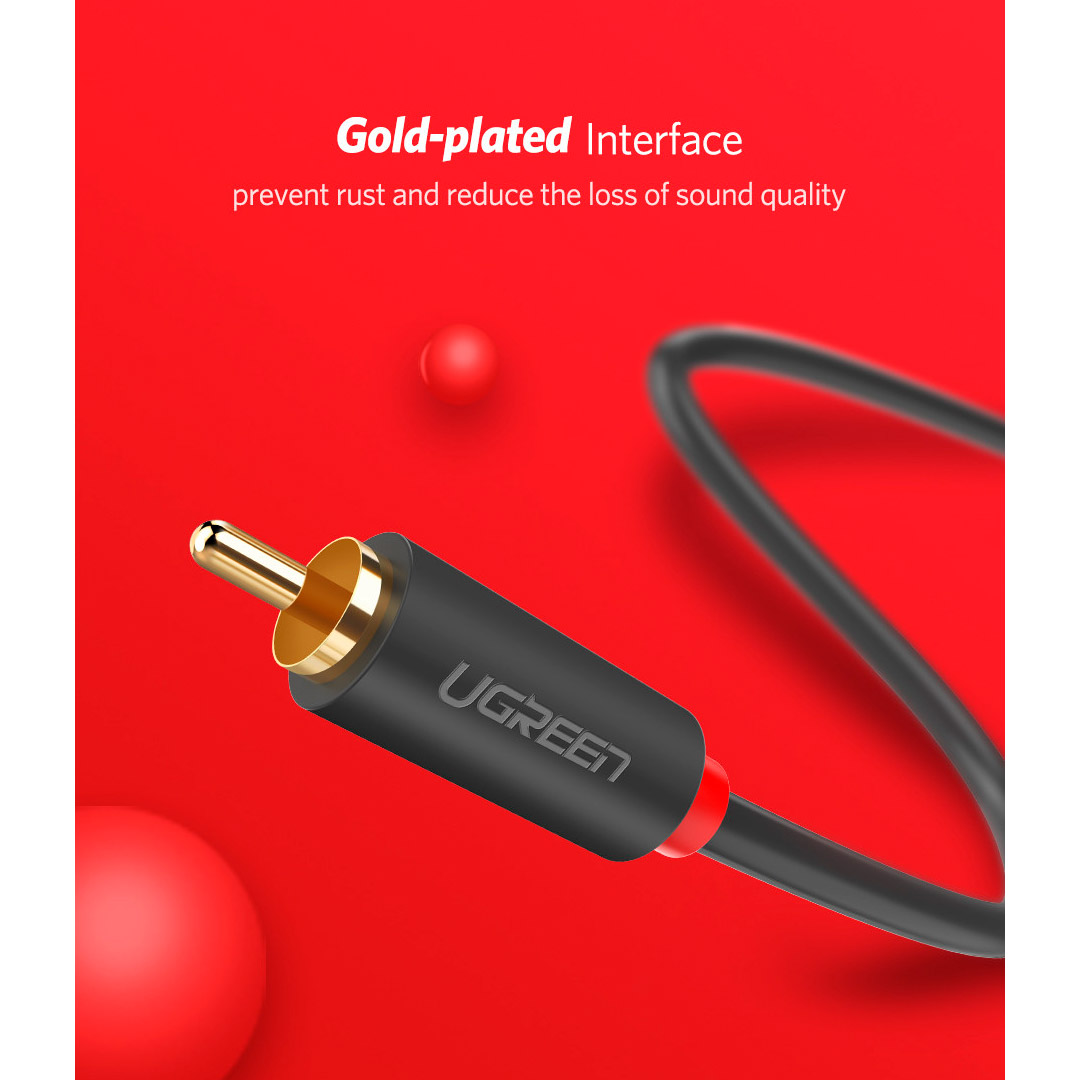 Кабель UGREEN AV104 Audio 2xRCA - 2xRCA 5м Black (10520)