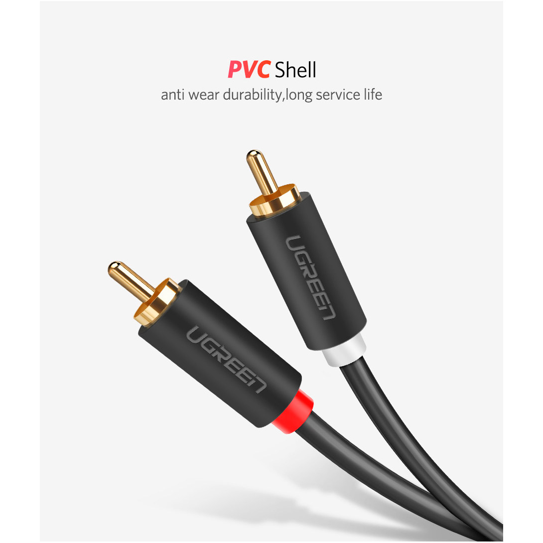 Кабель UGREEN AV104 Audio 2xRCA - 2xRCA 5м Black (10520)