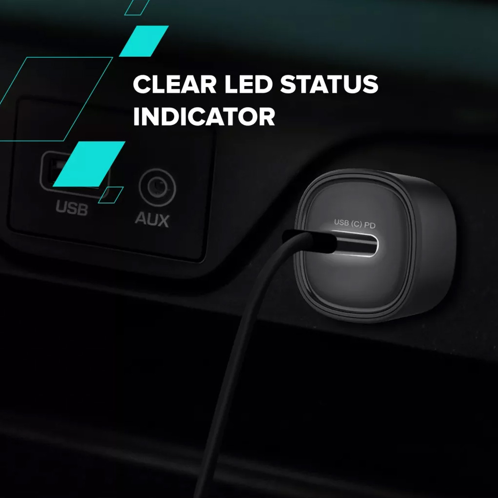 Автомобильное зарядное устройство CANYON OnDrive 30 1xUSB-C, 30W Black (CNE-CCABR2C)