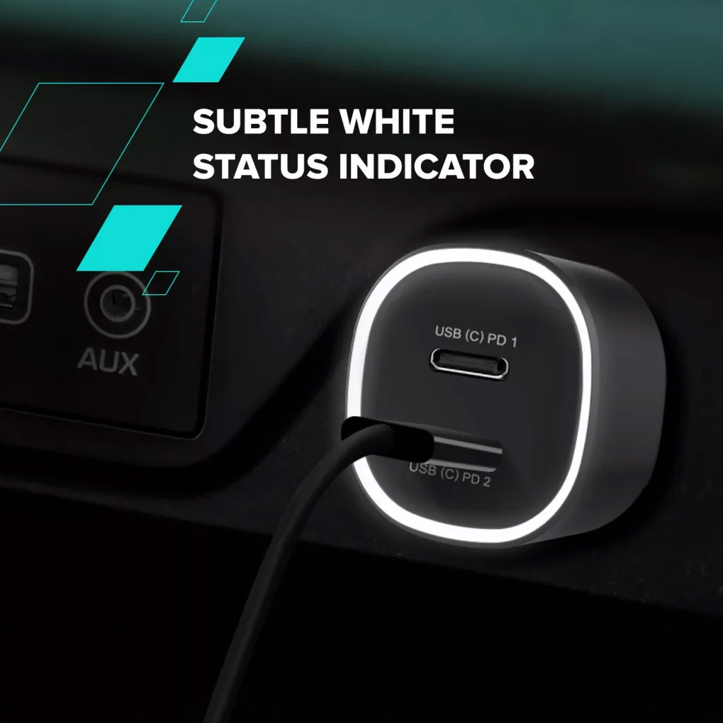Автомобильное зарядное устройство CANYON OnDrive 60 2xUSB-C, 60W Black (CNE-CCABR3CC)