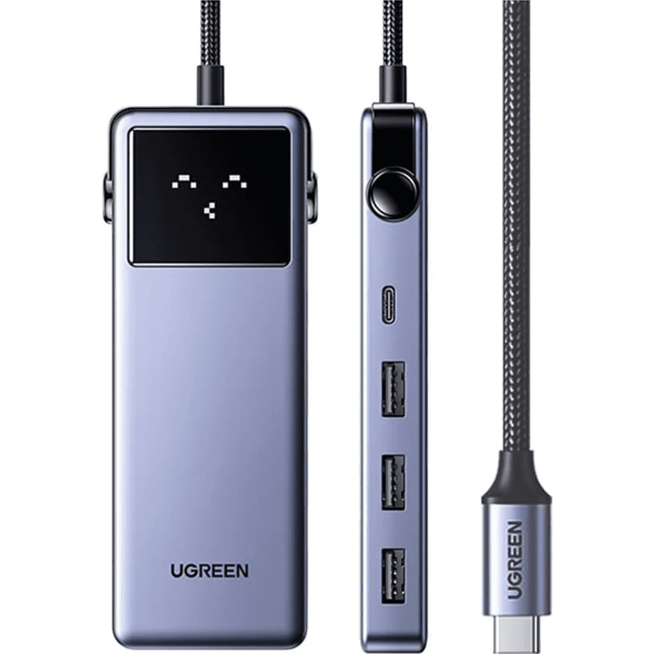 Порт-реплікатор UGREEN CM888 7-in-1 USB-C to 3xUSB, 1xUSB-C, HDMI, RJ-45, PD100W Gray (45155)