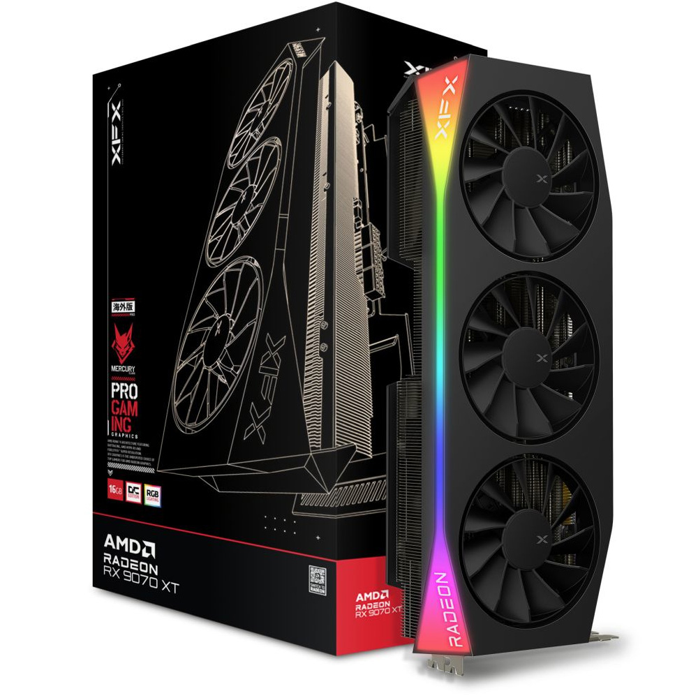 Відеокарта XFX Mercury Radeon RX 9070 XT OC Gaming Edition with RGB (RX-97TRGBBB9)