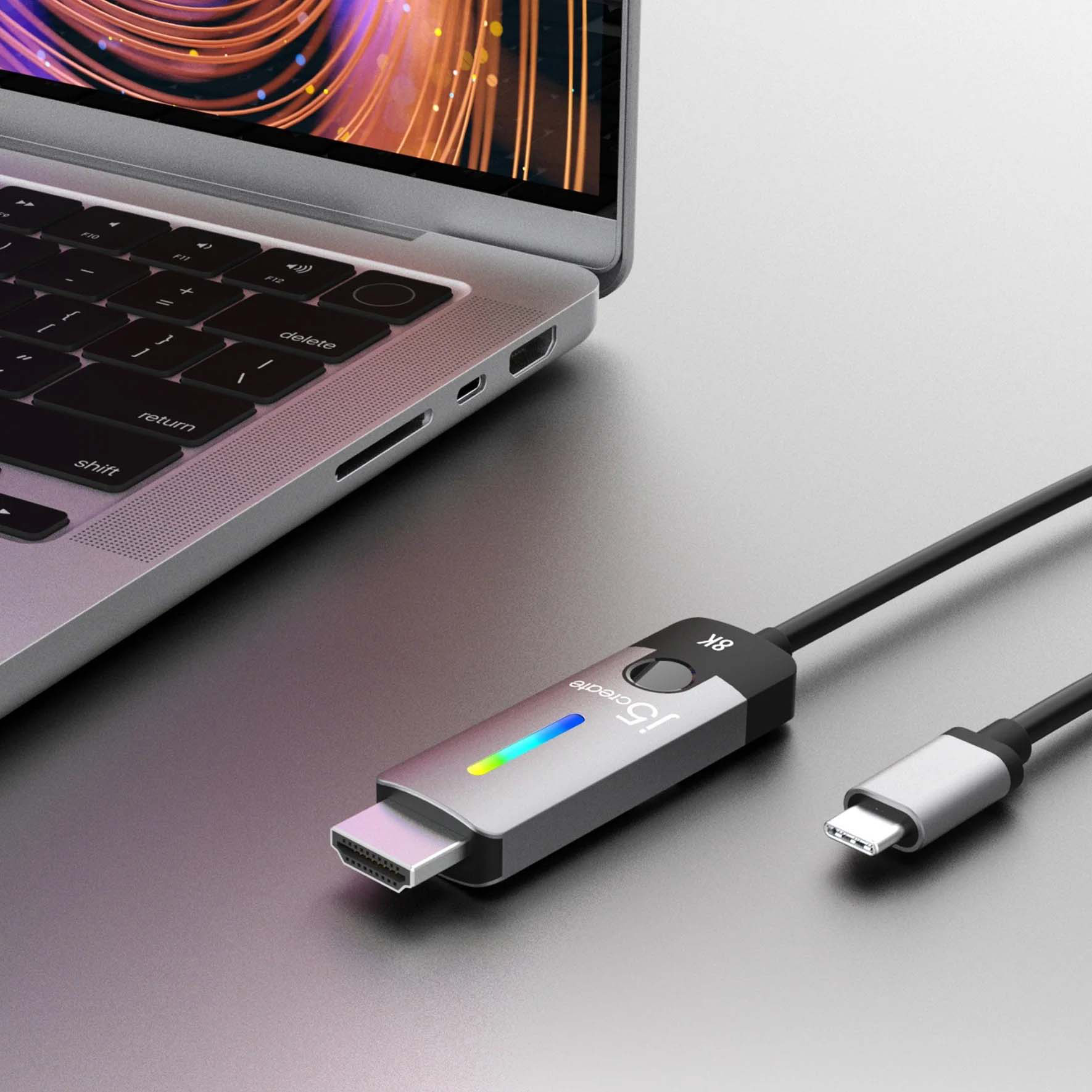 Кабель J5CREATE USB-C - HDMI USB-C to HDMI v2.1 1.8м Black/Gray