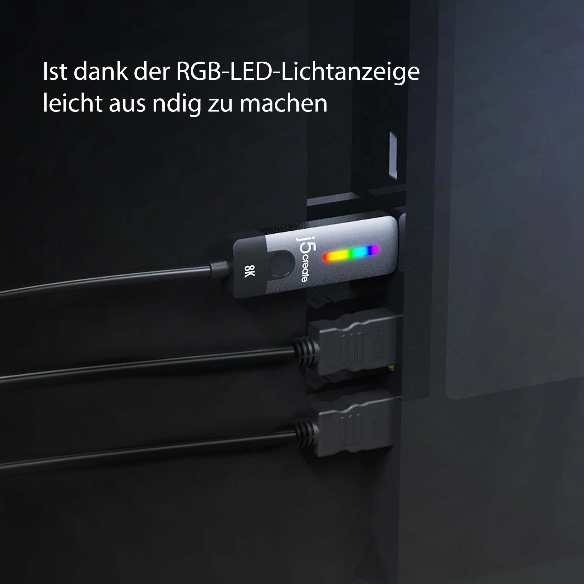 Кабель J5CREATE USB-C - HDMI USB-C to HDMI v2.1 1.8м Black/Gray