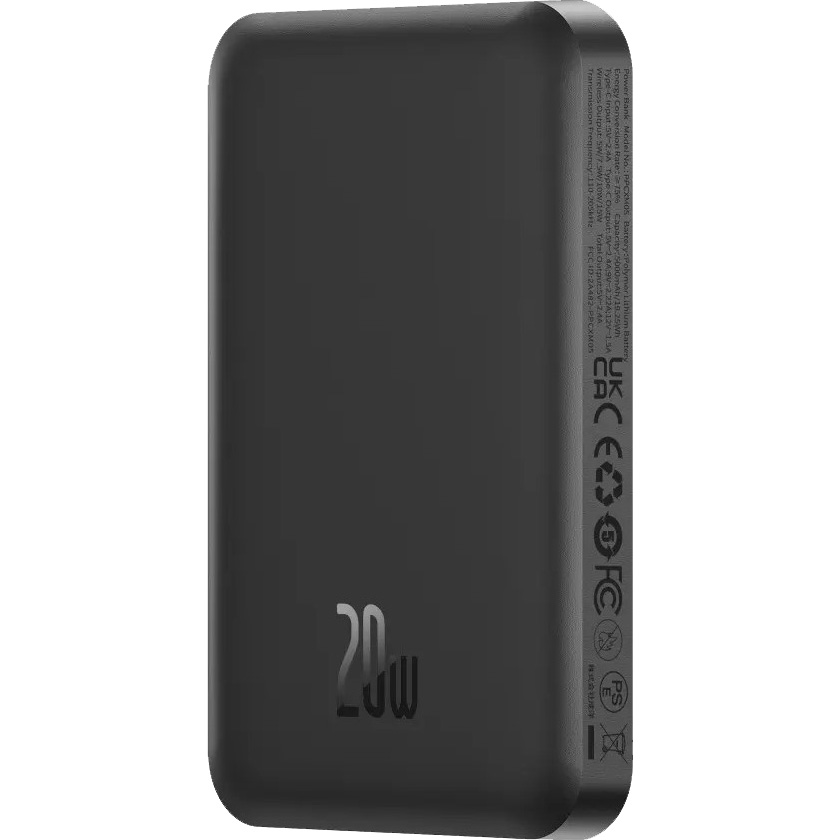 Повербанк з бездротовою зарядкою BASEUS Magnetic Mini Wireless Fast Charge 2in1 20W 5000mAh Black (P10022107113-00)