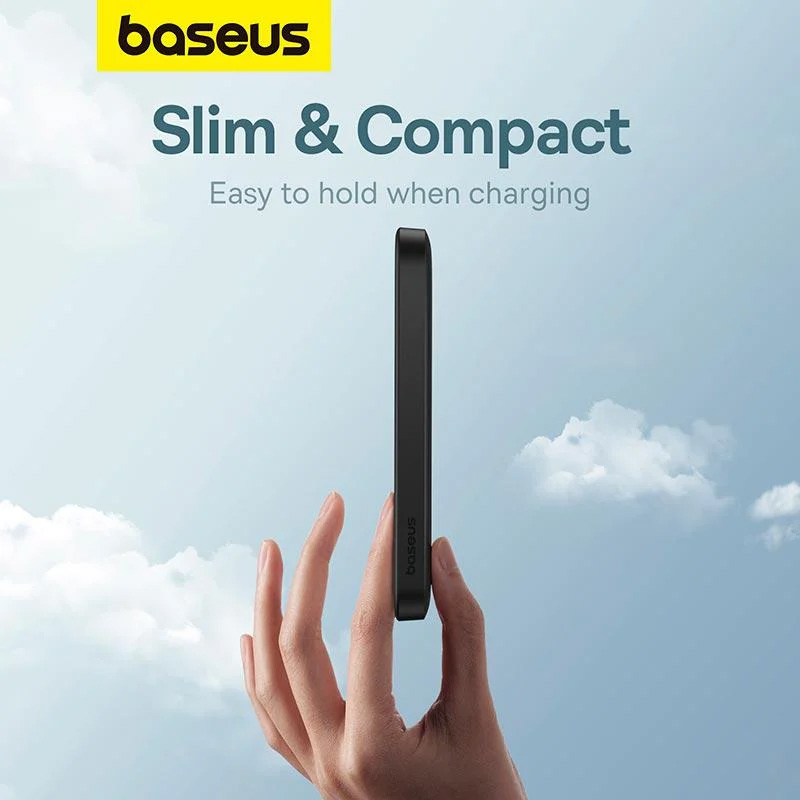 Повербанк з бездротовою зарядкою BASEUS Magnetic Mini Wireless Fast Charge 2in1 20W 5000mAh Black (P10022107113-00)