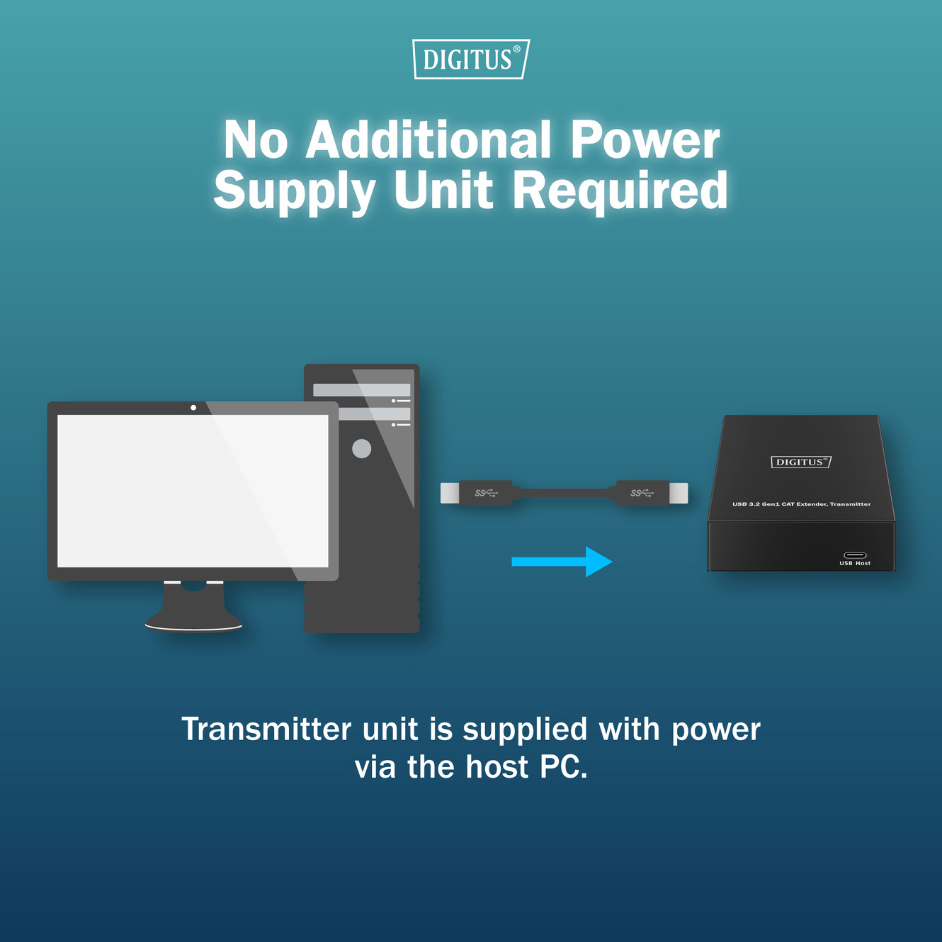 Активний USB подовжувач DIGITUS Active USB 3.2 Gen1 5Gbps (DA-73121)