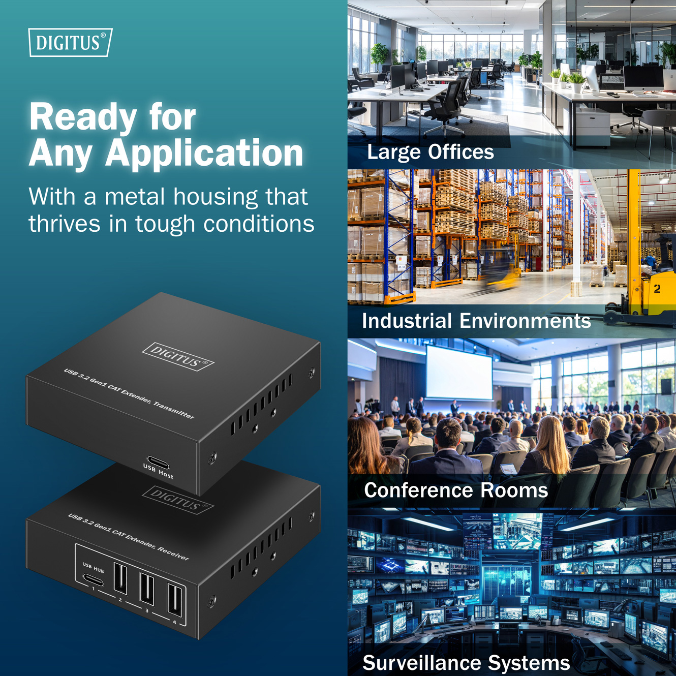 Активний USB подовжувач DIGITUS Active USB 3.2 Gen1 5Gbps (DA-73121)