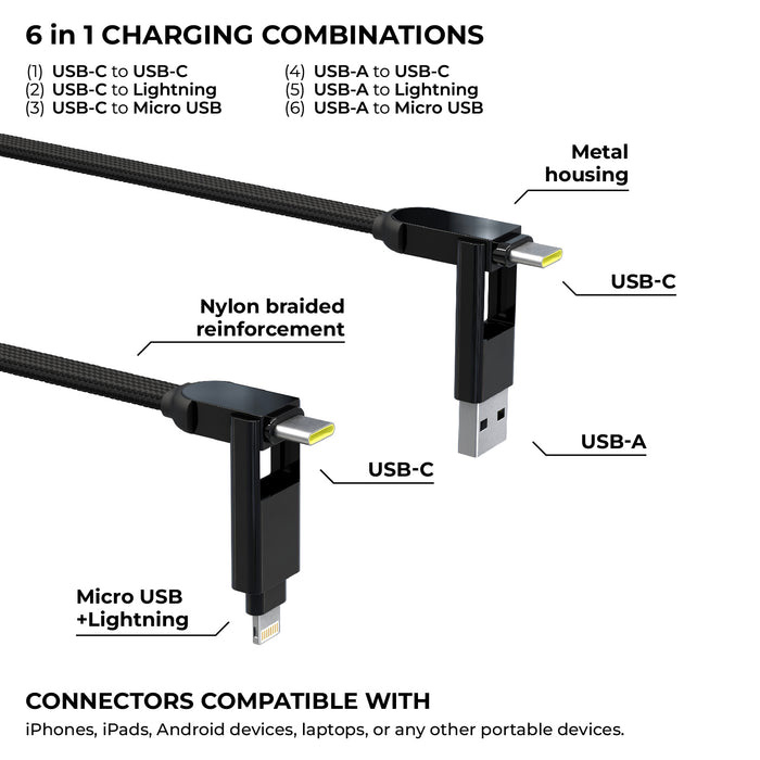 Кабель ROLLING SQUARE inCharge XL 2м Black (XLM01R)