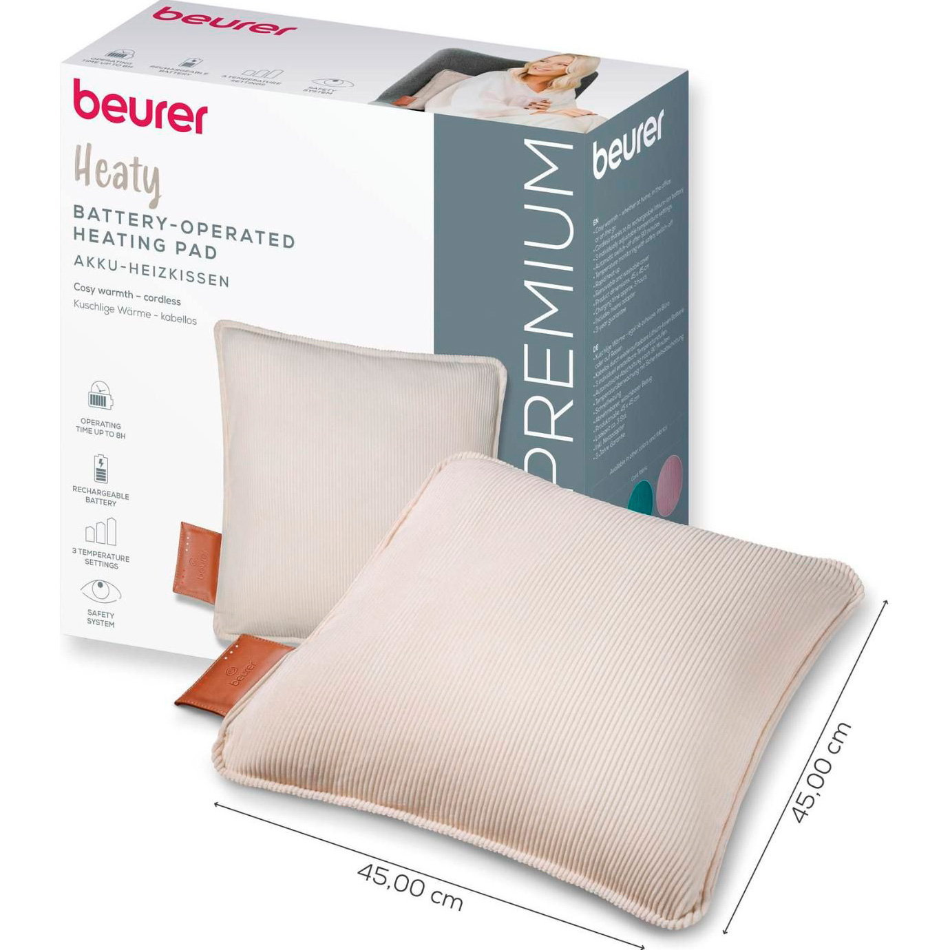 Електрогрілка-подушка BEURER HK 77 Heaty Cashmere Cream (20079)