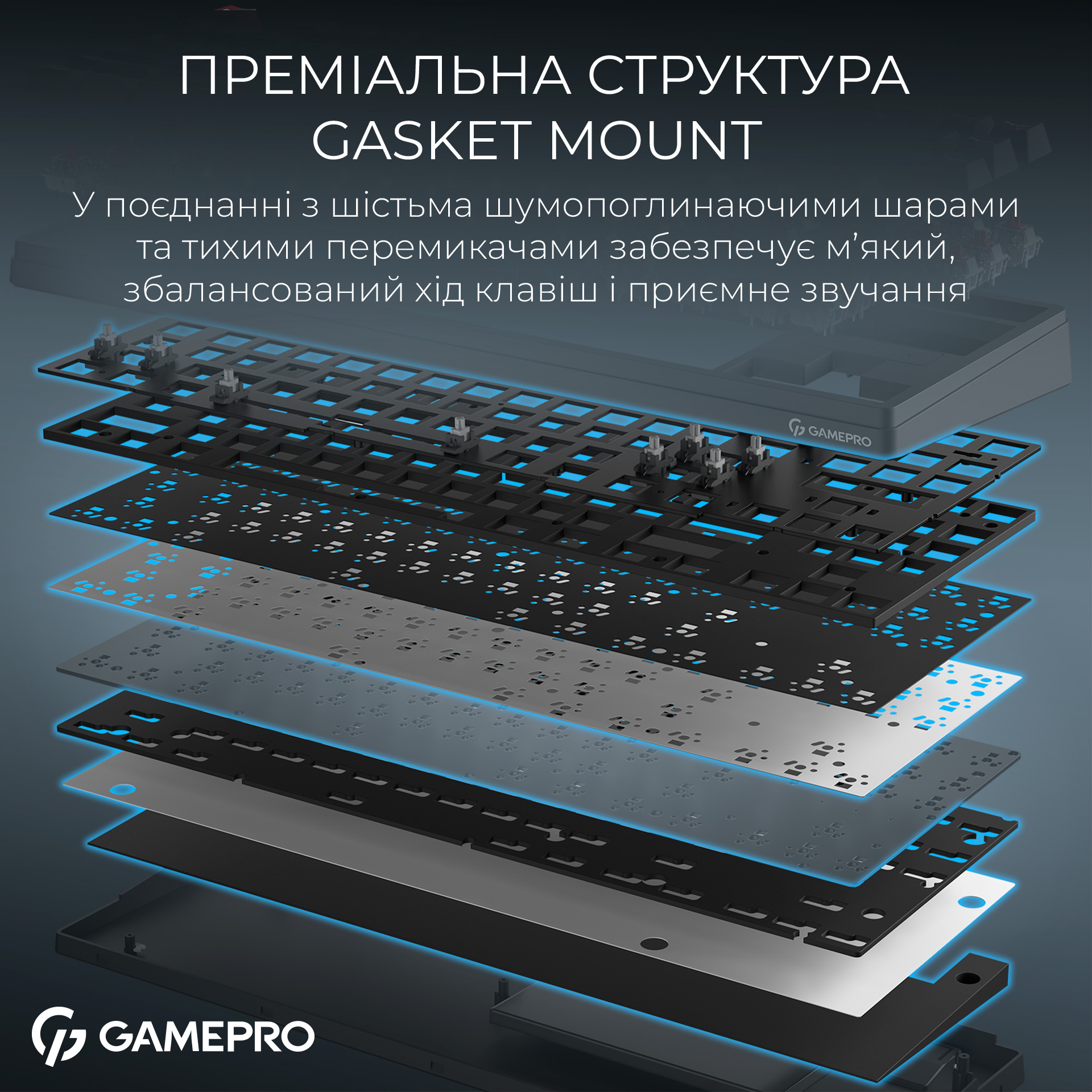 Клавіатура бездротова GAMEPRO Asgard Ragnar MK285BK Keychron Super Red Switch Black