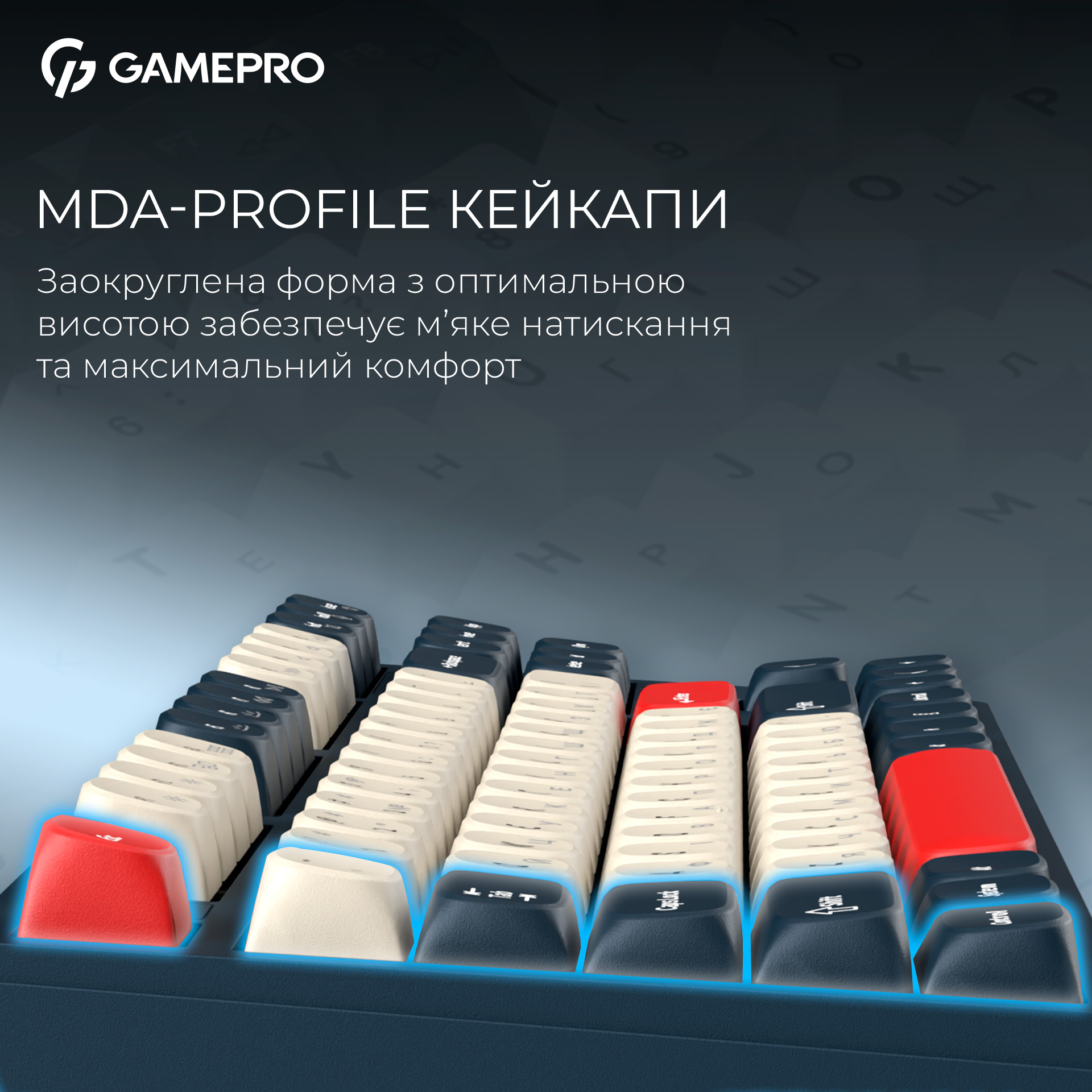 Клавиатура беспроводная GAMEPRO Asgard Ragnar MK285BL Keychron Super Red Switch Blue