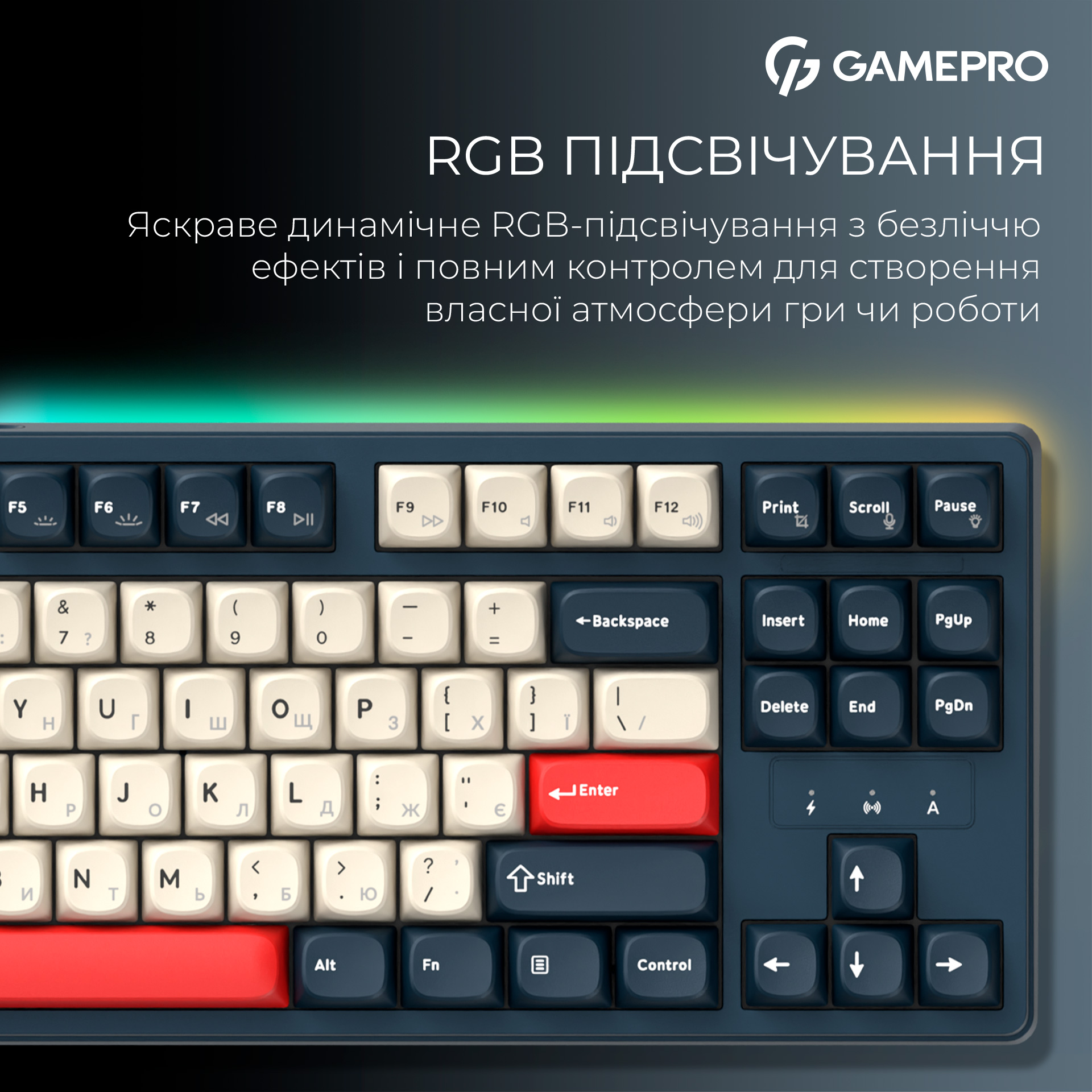Клавиатура беспроводная GAMEPRO Asgard Ragnar MK285BL Keychron Super Red Switch Blue