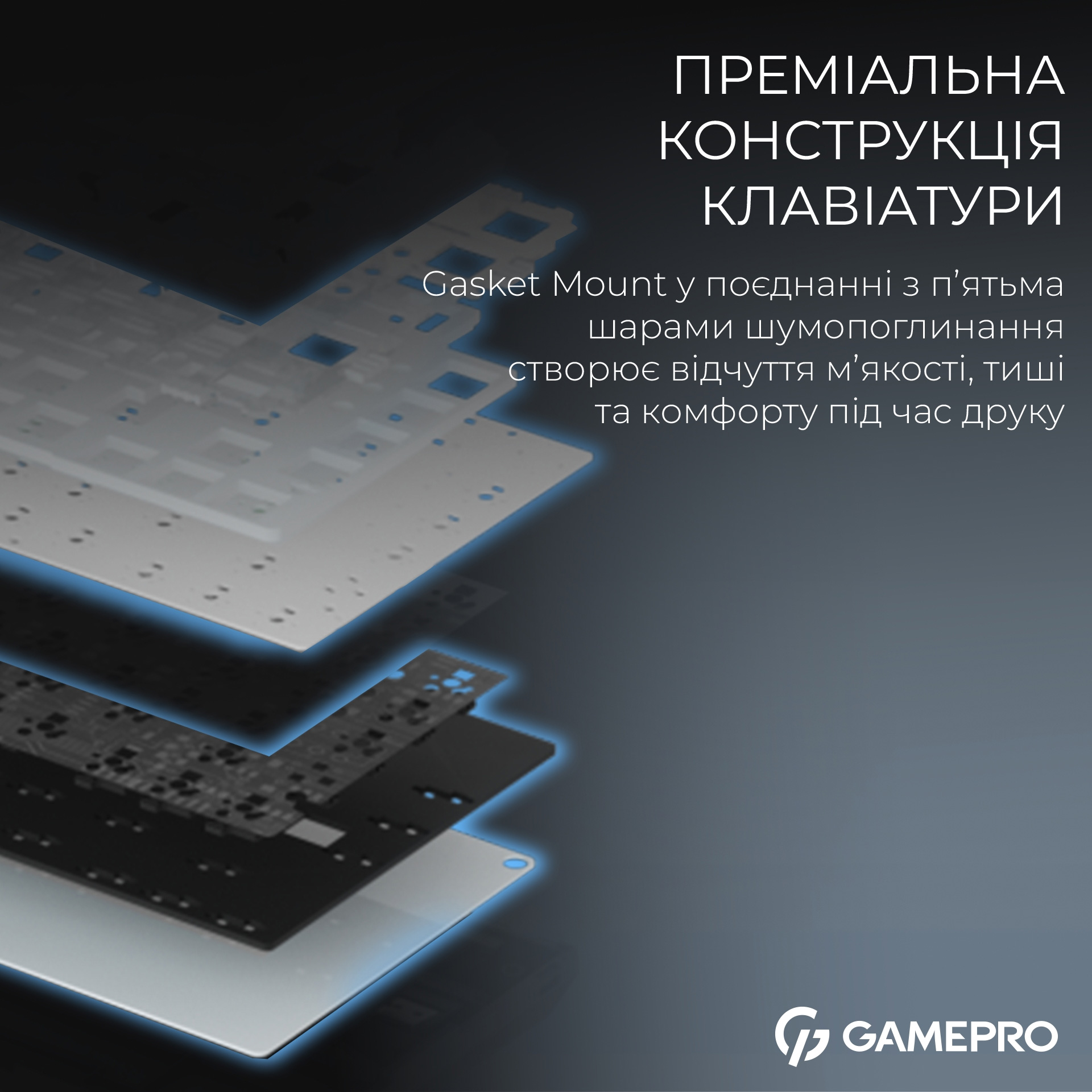 Клавиатура беспроводная GAMEPRO Asgard Valhalla Pro MK160B-D-Pro Rainy Switch Black