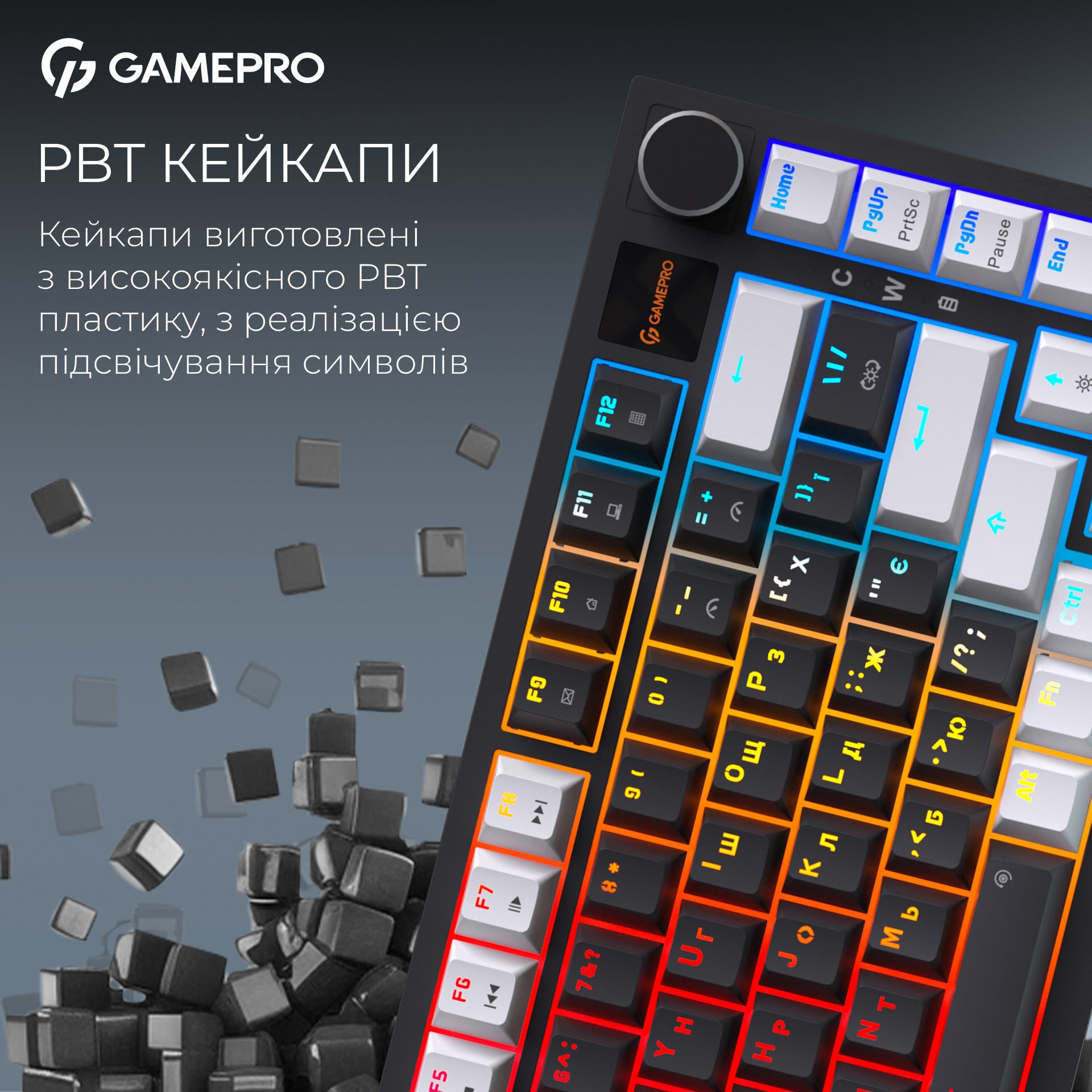 Клавиатура беспроводная GAMEPRO Asgard Valhalla Pro MK160B-D-Pro Rainy Switch Black