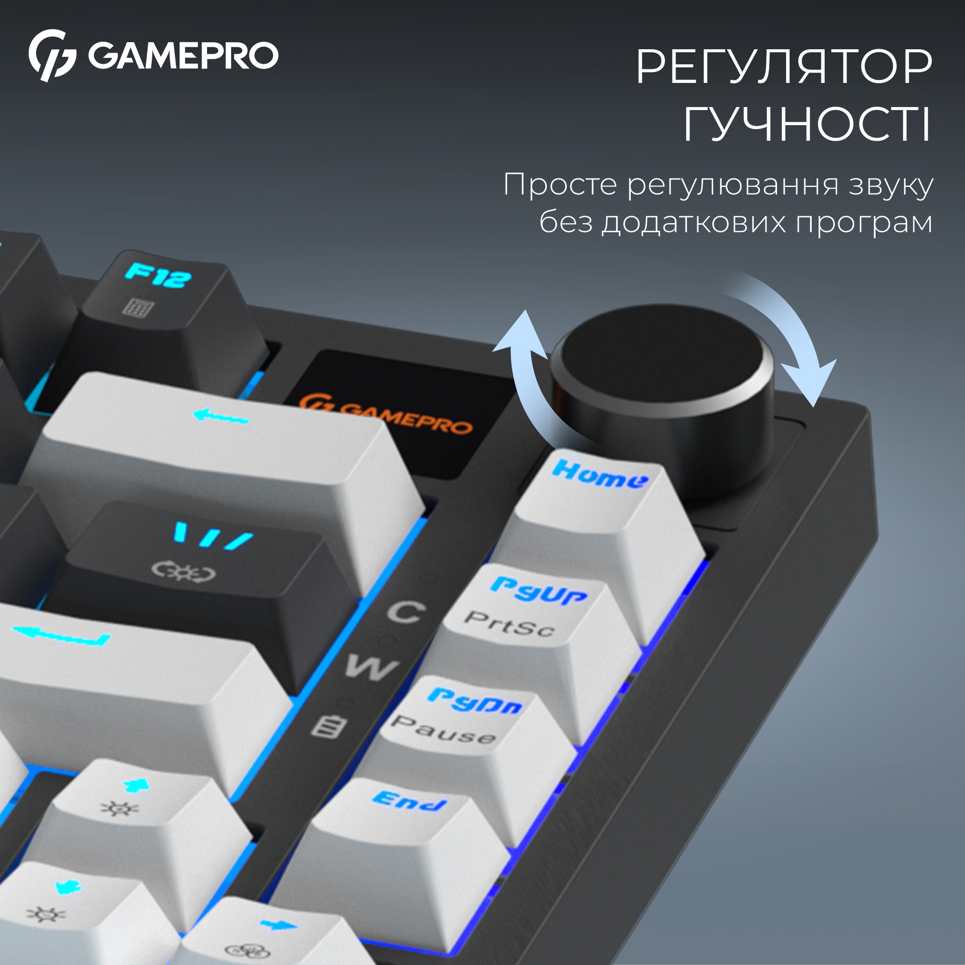 Клавиатура беспроводная GAMEPRO Asgard Valhalla Pro MK160B-D-Pro Rainy Switch Black