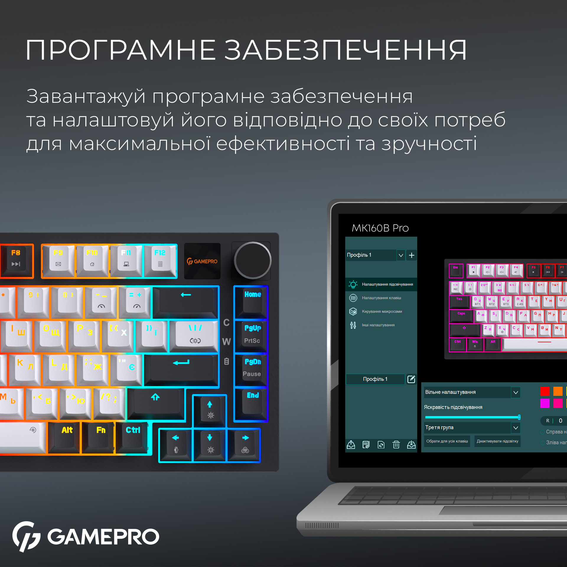 Клавиатура беспроводная GAMEPRO Asgard Valhalla Pro MK160W-D-Pro Rainy Switch White