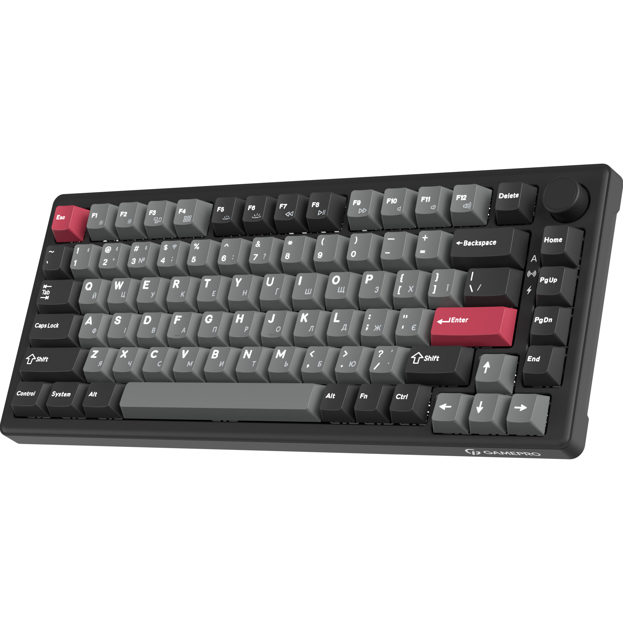 Клавіатура бездротова GAMEPRO Asgard Yord MK266BK Keychron Super Red Switch Black