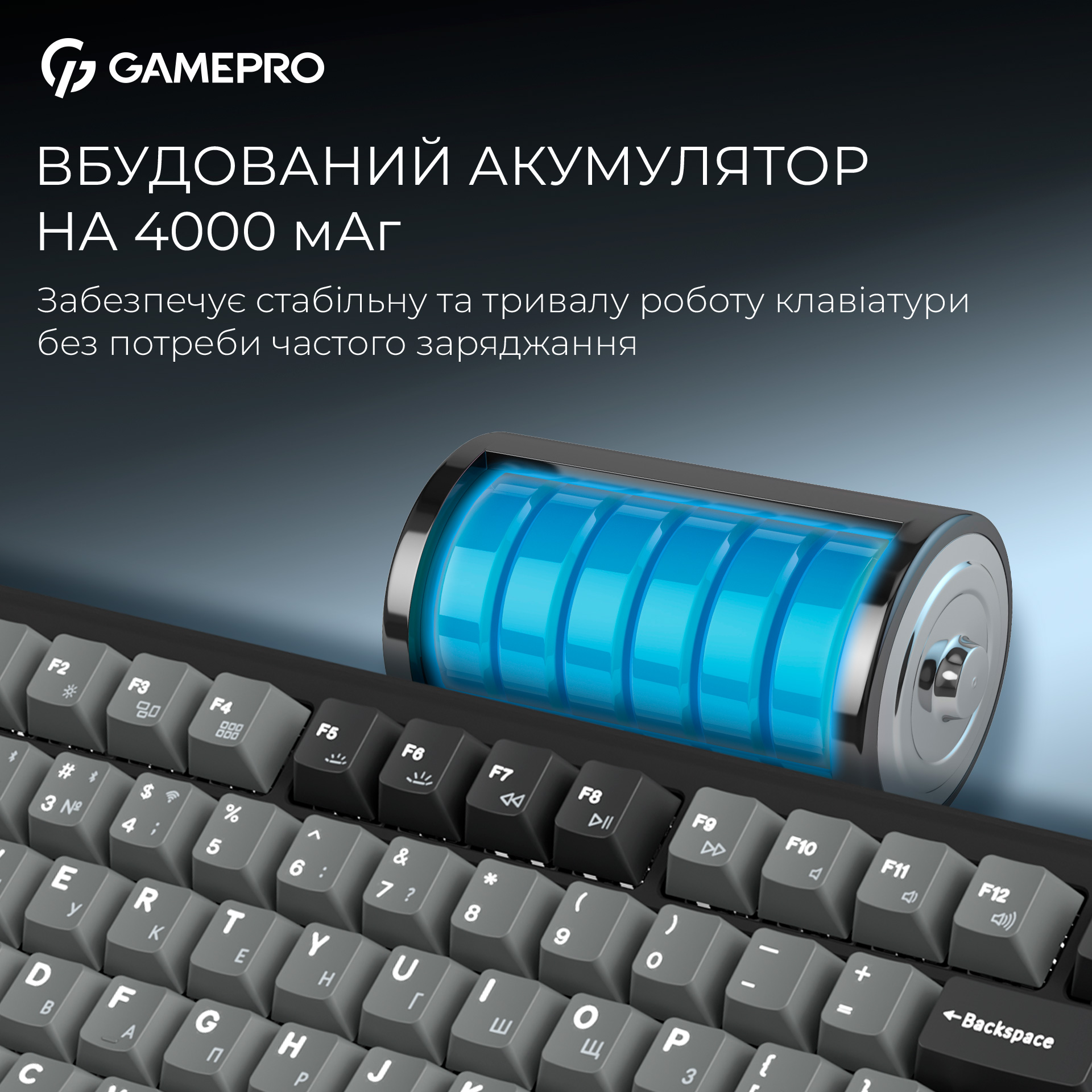 Клавіатура бездротова GAMEPRO Asgard Yord MK266BK Keychron Super Red Switch Black