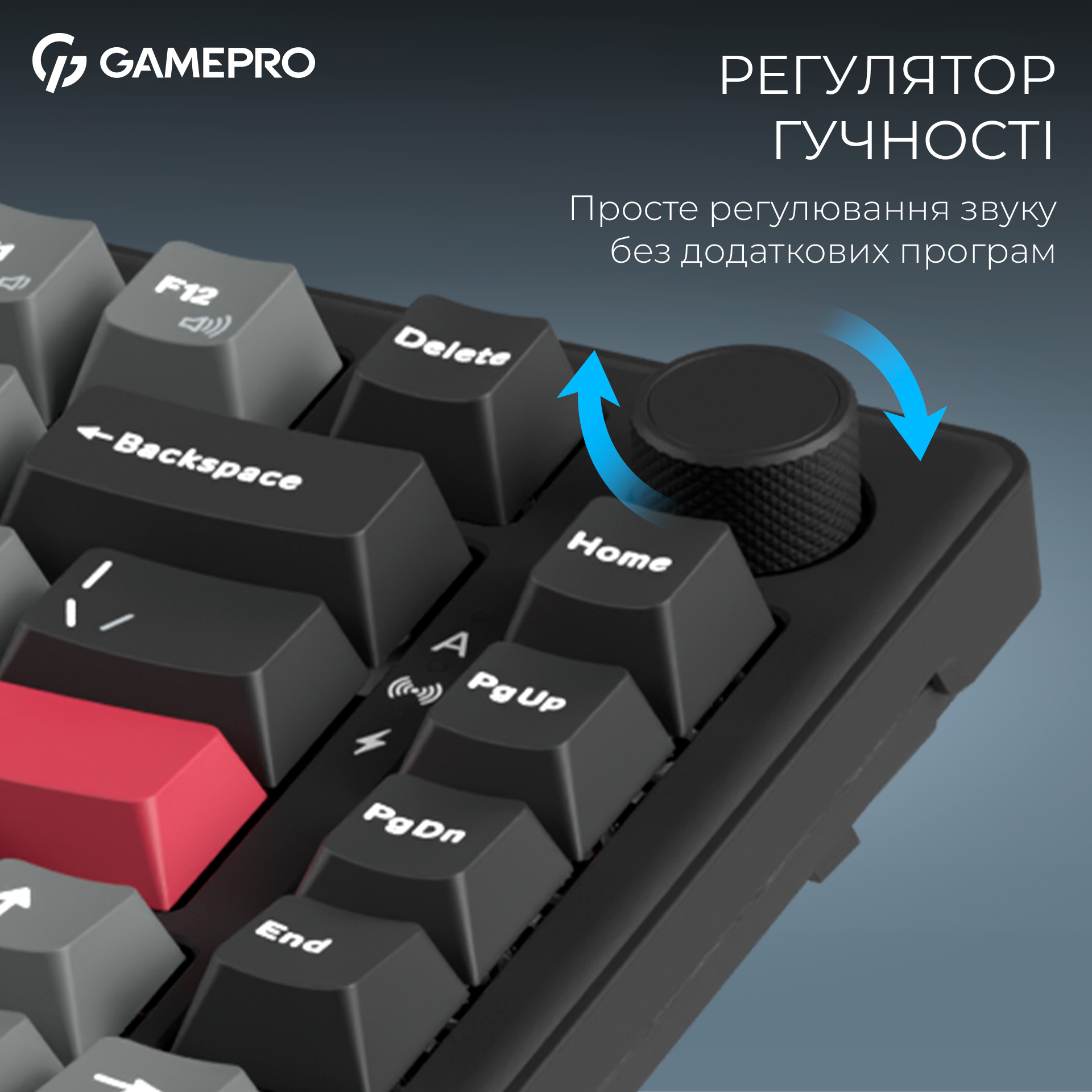 Клавіатура бездротова GAMEPRO Asgard Yord MK266BK Keychron Super Red Switch Black