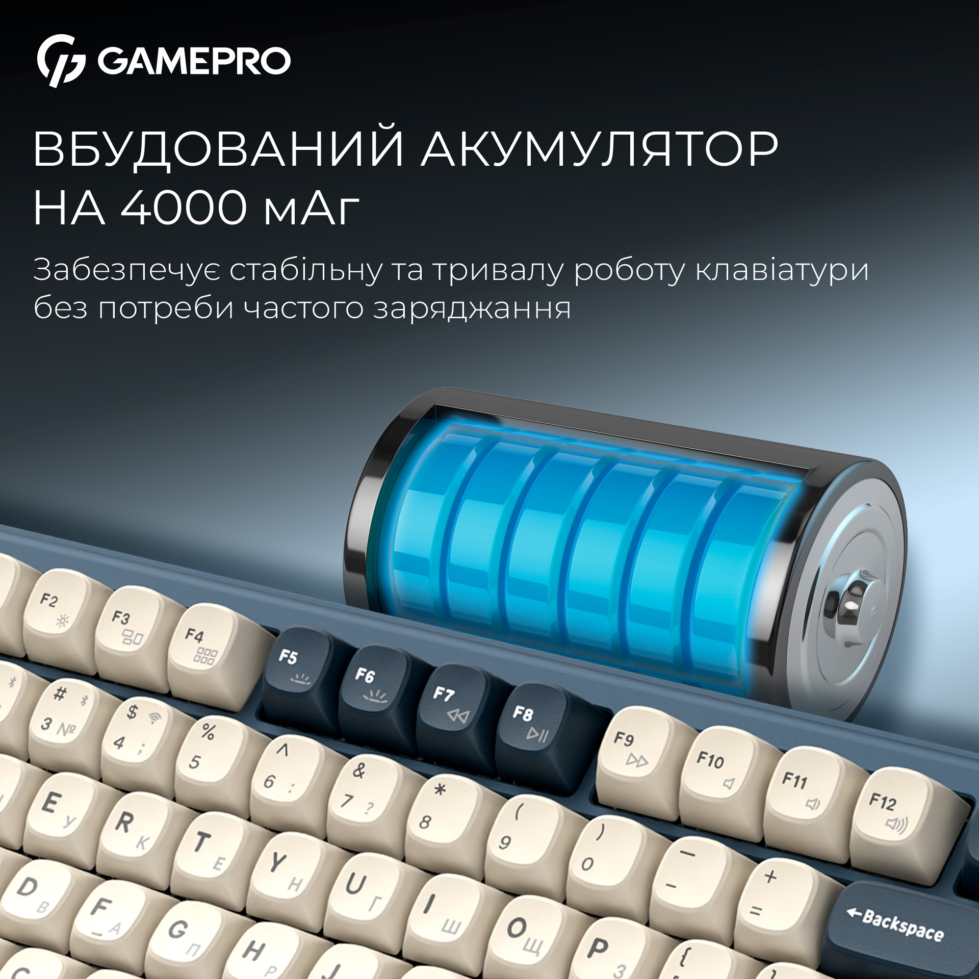 Клавиатура беспроводная GAMEPRO Asgard Yord MK266BL Keychron Super Red Switch Blue