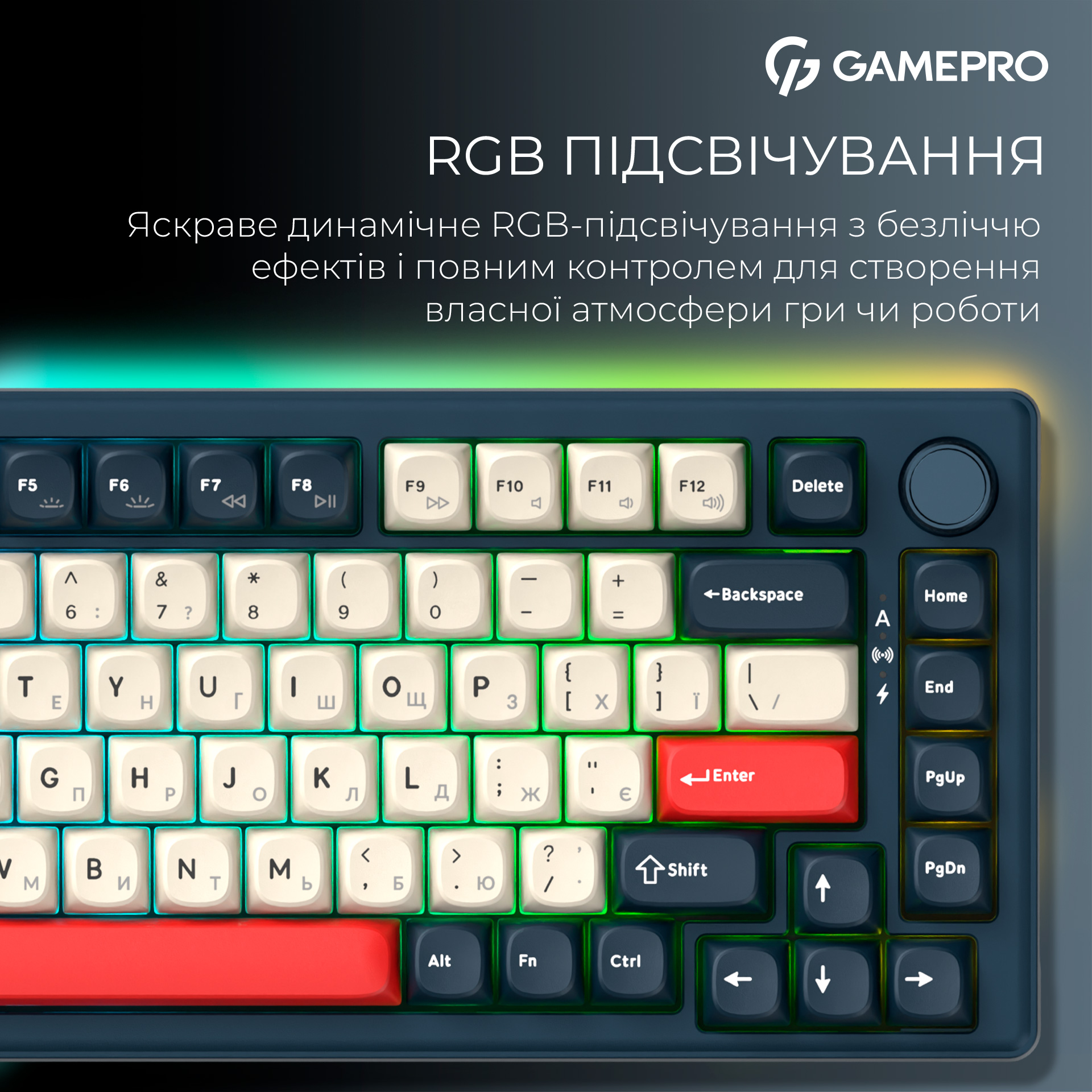 Клавиатура беспроводная GAMEPRO Asgard Yord MK266BL Keychron Super Red Switch Blue