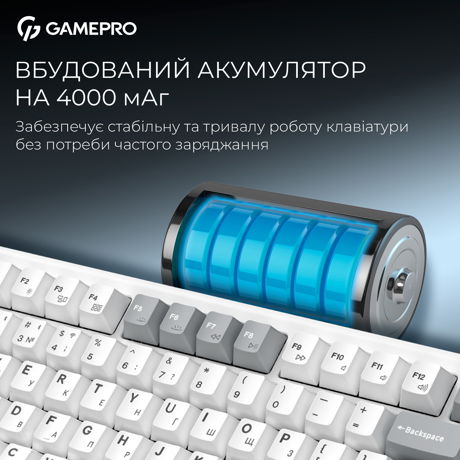 Клавіатура бездротова GAMEPRO Asgard Yord MK266WH Keychron Super Red Switch White