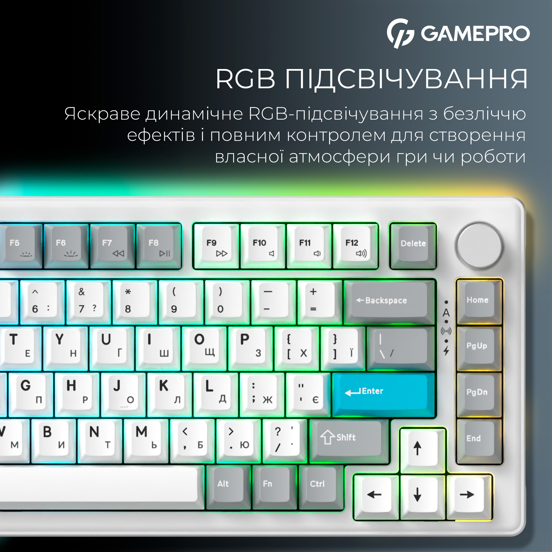 Клавіатура бездротова GAMEPRO Asgard Yord MK266WH Keychron Super Red Switch White
