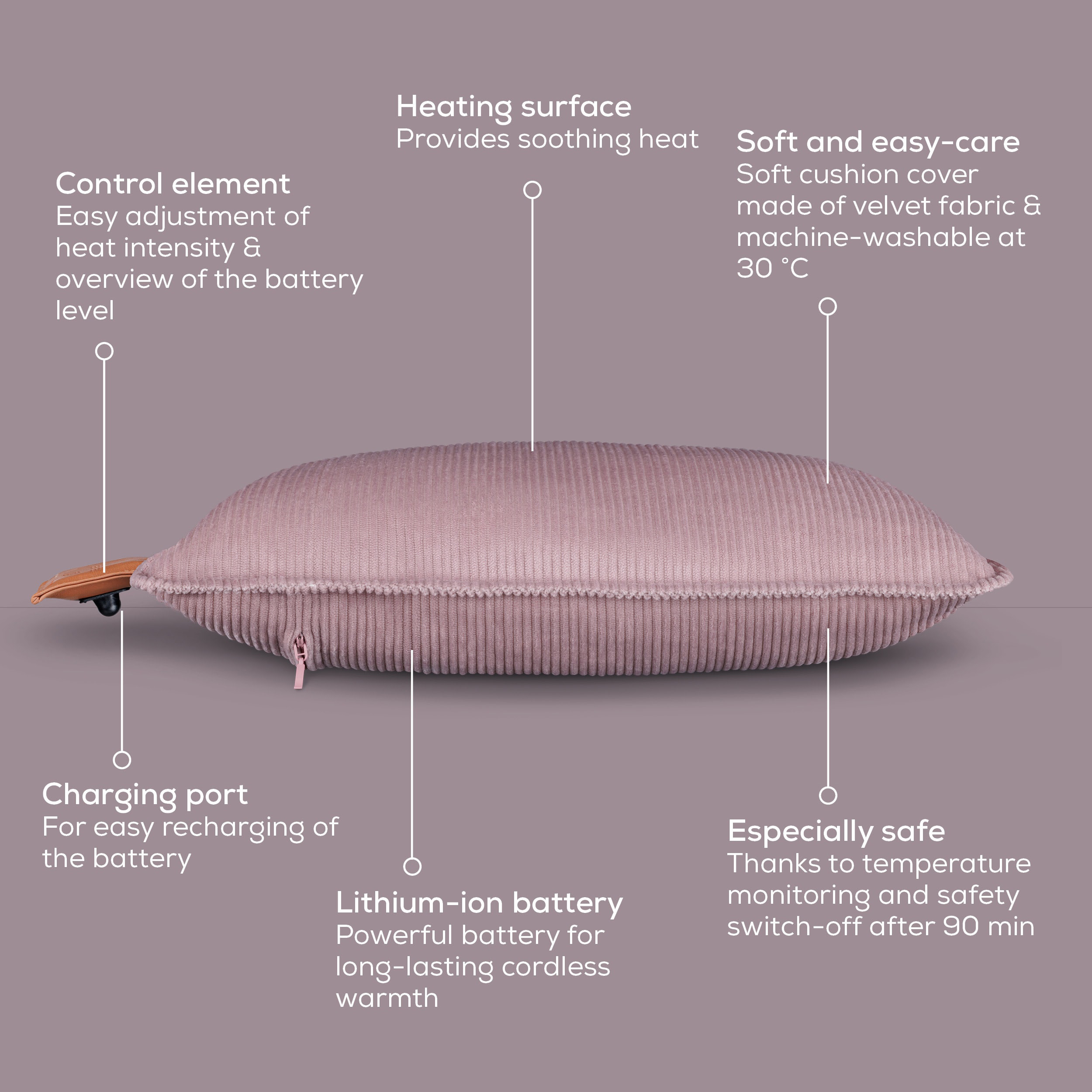 Електрогрілка-подушка BEURER HK 77 Heaty Lavender Lilac (20082)