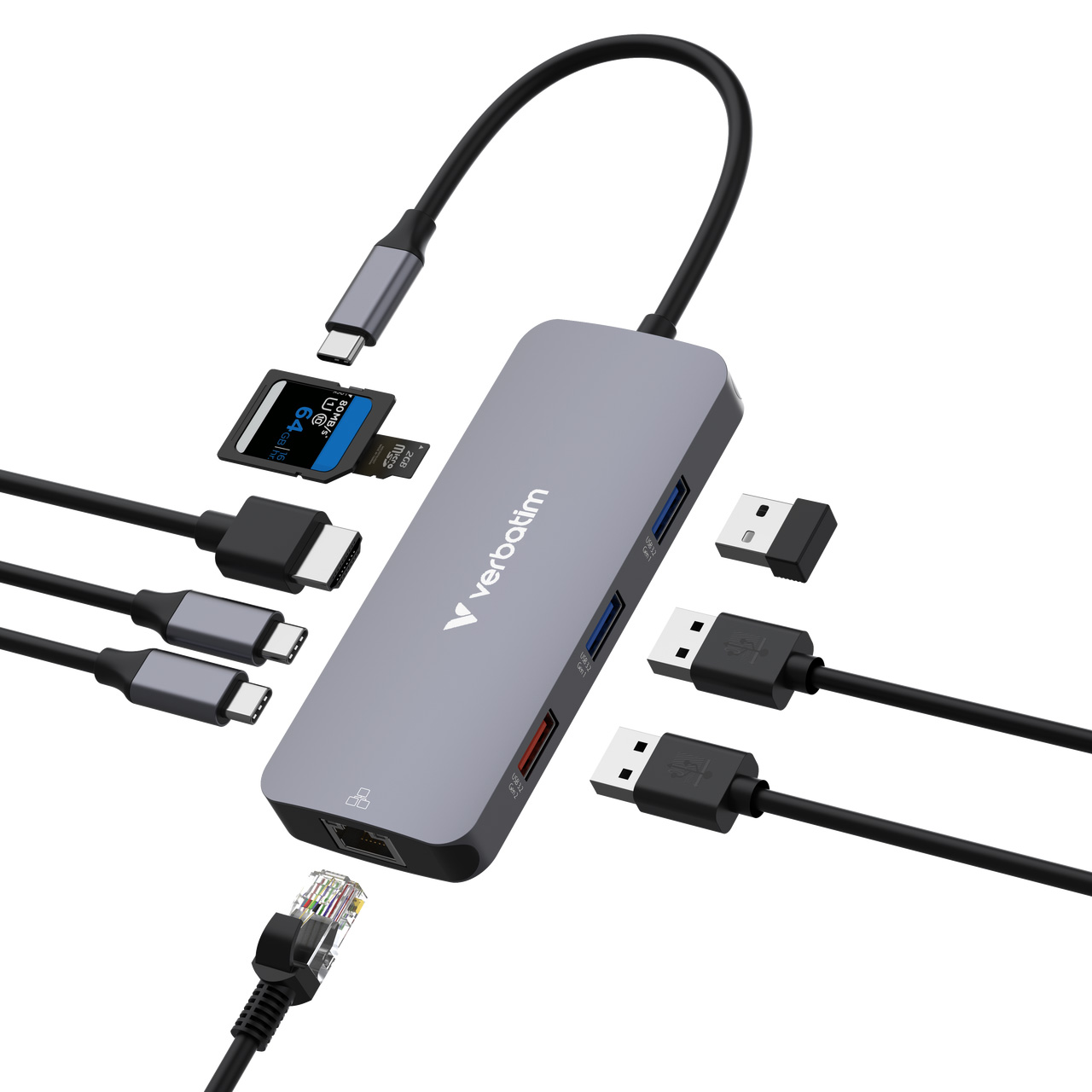 Порт-реплікатор VERBATIM CMH-09 USB-C Pro Multiport Hub (32152)