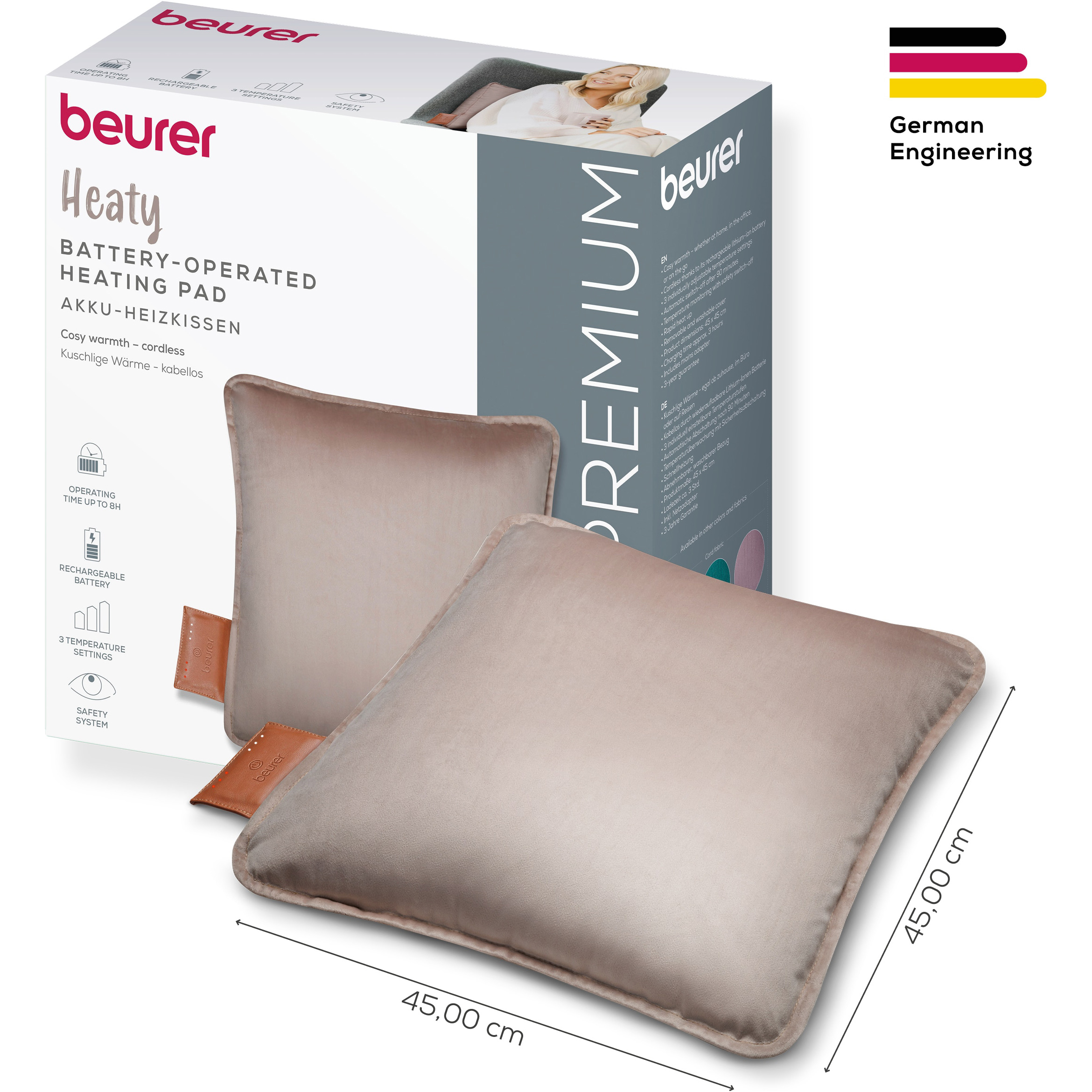 Електрогрілка-подушка BEURER HK 77 Heaty Smokey Taupe (20077)
