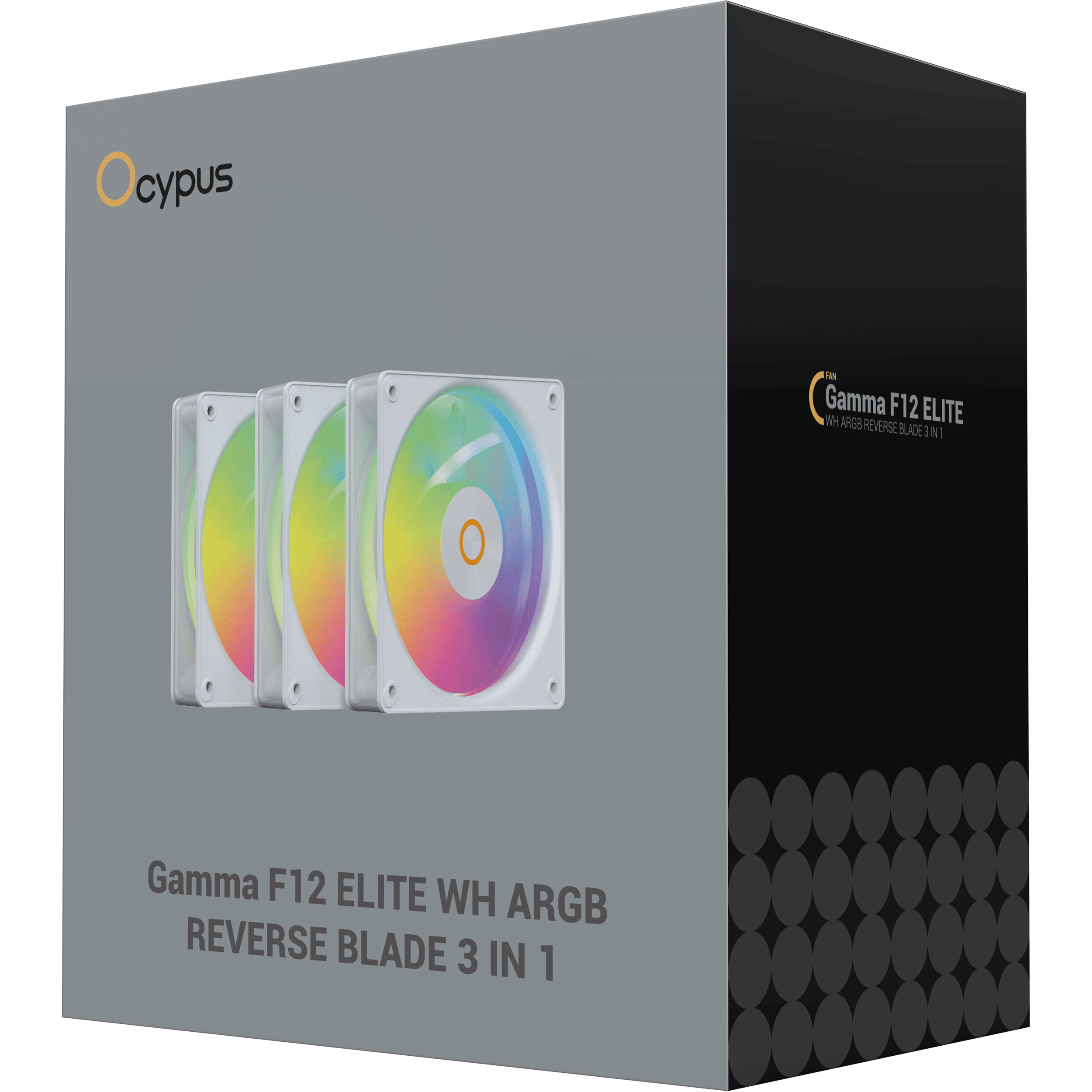 Комплект вентиляторов OCYPUS Gamma F12 Elite ARGB Reverse Blade White 3-Pack