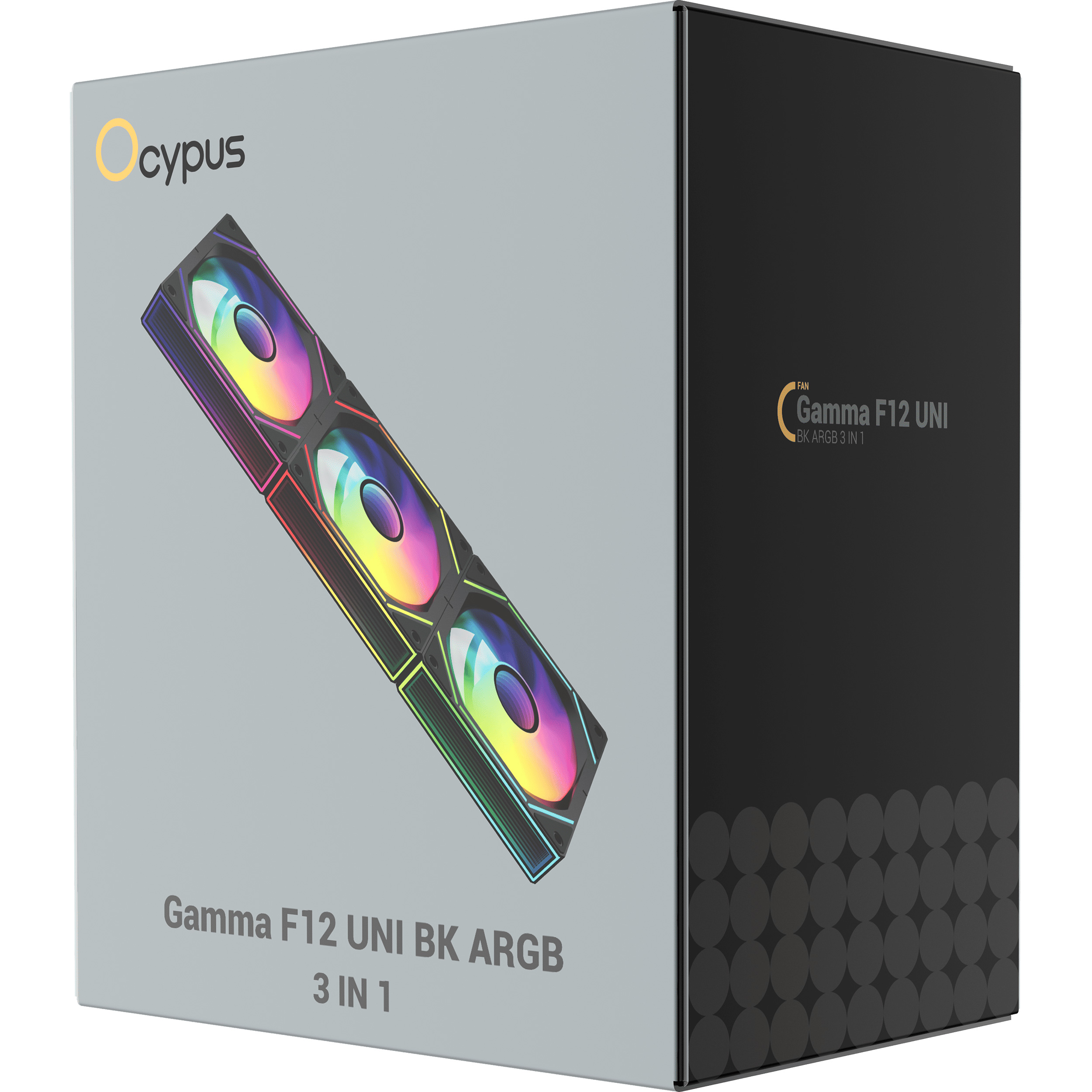 Комплект вентиляторів OCYPUS Gamma F12 Uni ARGB Black 3-Pack