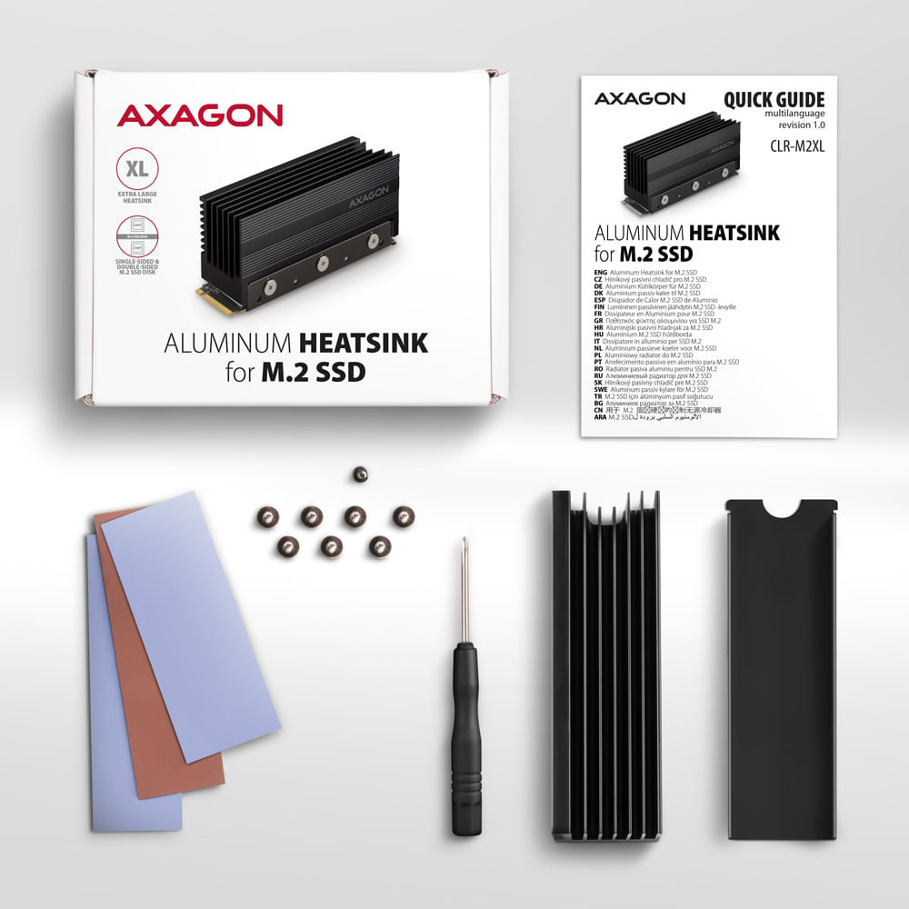 Радіатор для SSD AXAGON CLR-M2XL Aluminium Heatsink for M.2 SSD