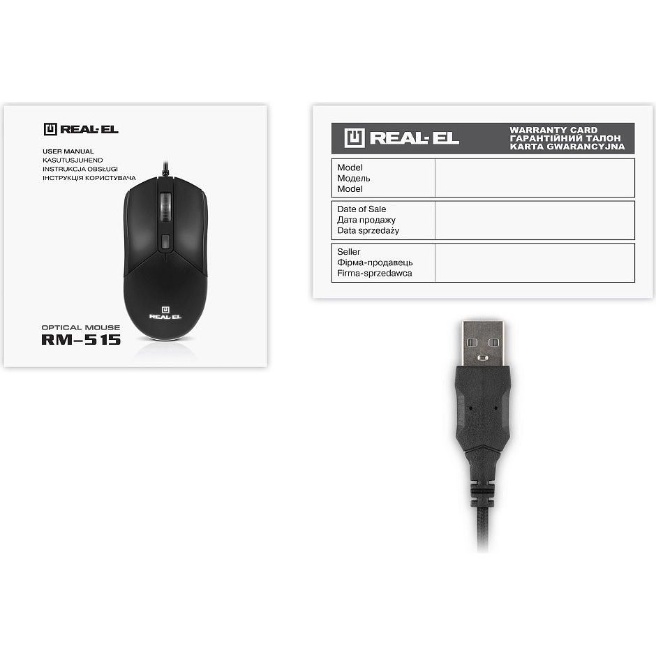 Миша ігрова REAL-EL RM-515 Black (EL123200059)