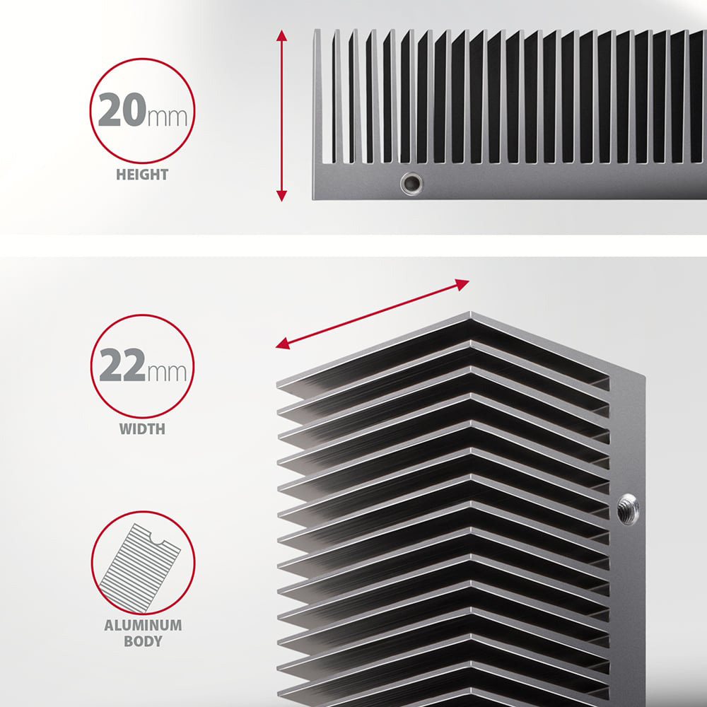 Радіатор для SSD AXAGON CLR-M2XT Aluminium Heatsink for M.2 SSD