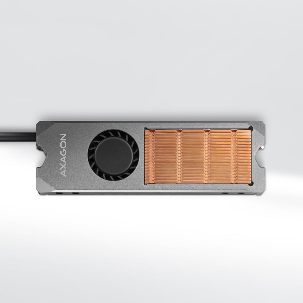 Радіатор для SSD AXAGON CLR-M2FAN Copper Heatsink w/Fan for M.2 SSD