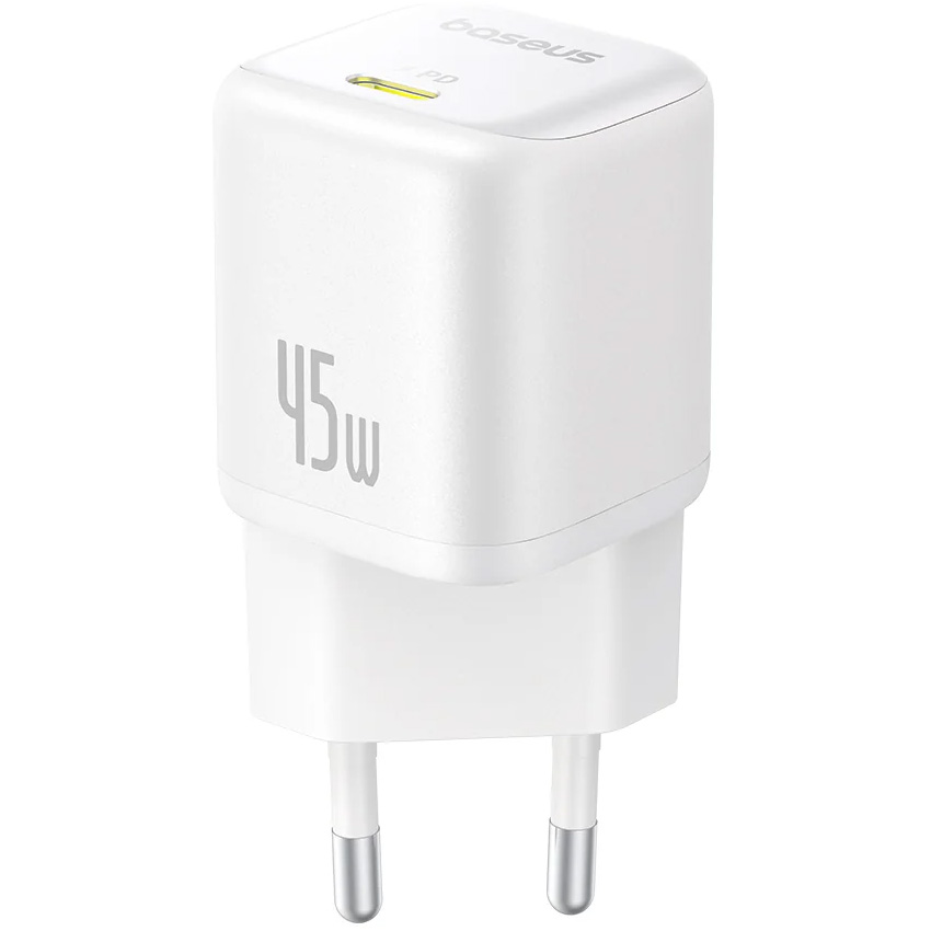 Зарядний пристрій BASEUS PicoGo GaN Fast Charger 1C 45W Moon White (P10176800213-00)