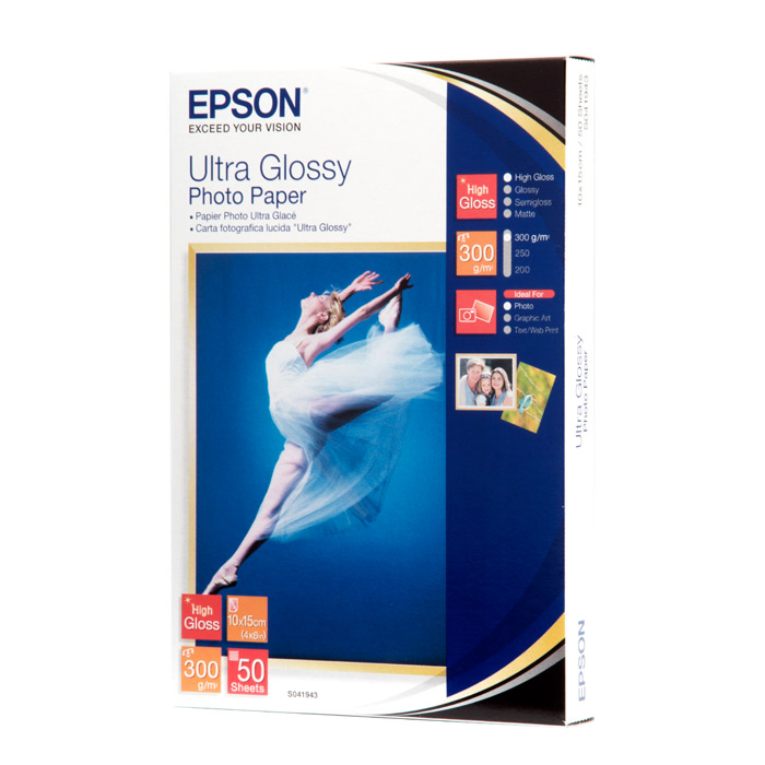 Фотопапір EPSON Ultra Glossy 10x15см 300г/м² 50л (C13S041943)