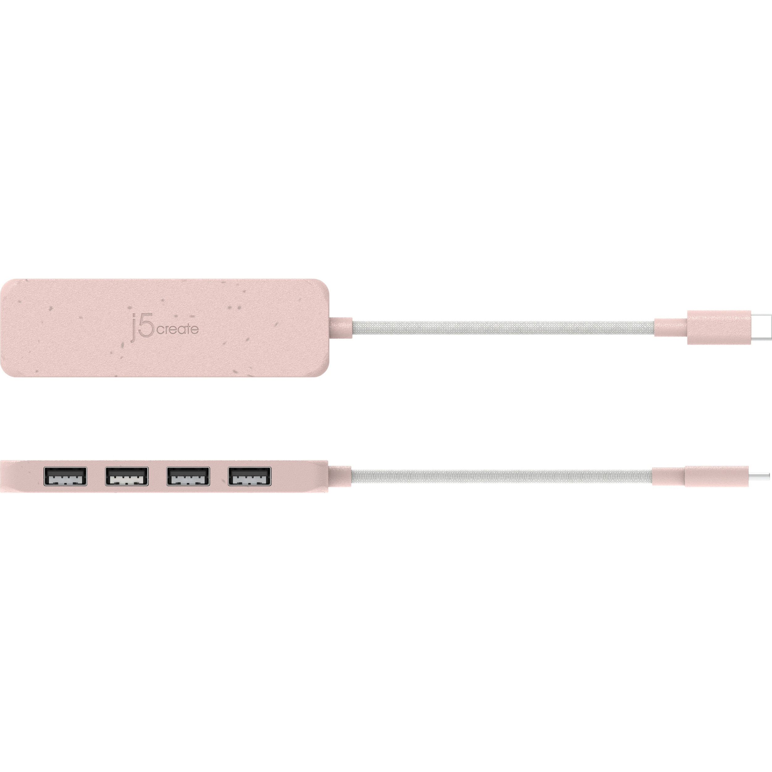 USB-хаб J5CREATE Eco-Friendly USB-C to 4-Port Type-A Gen 2 Hub Earth Rose (JCH341ER-N)