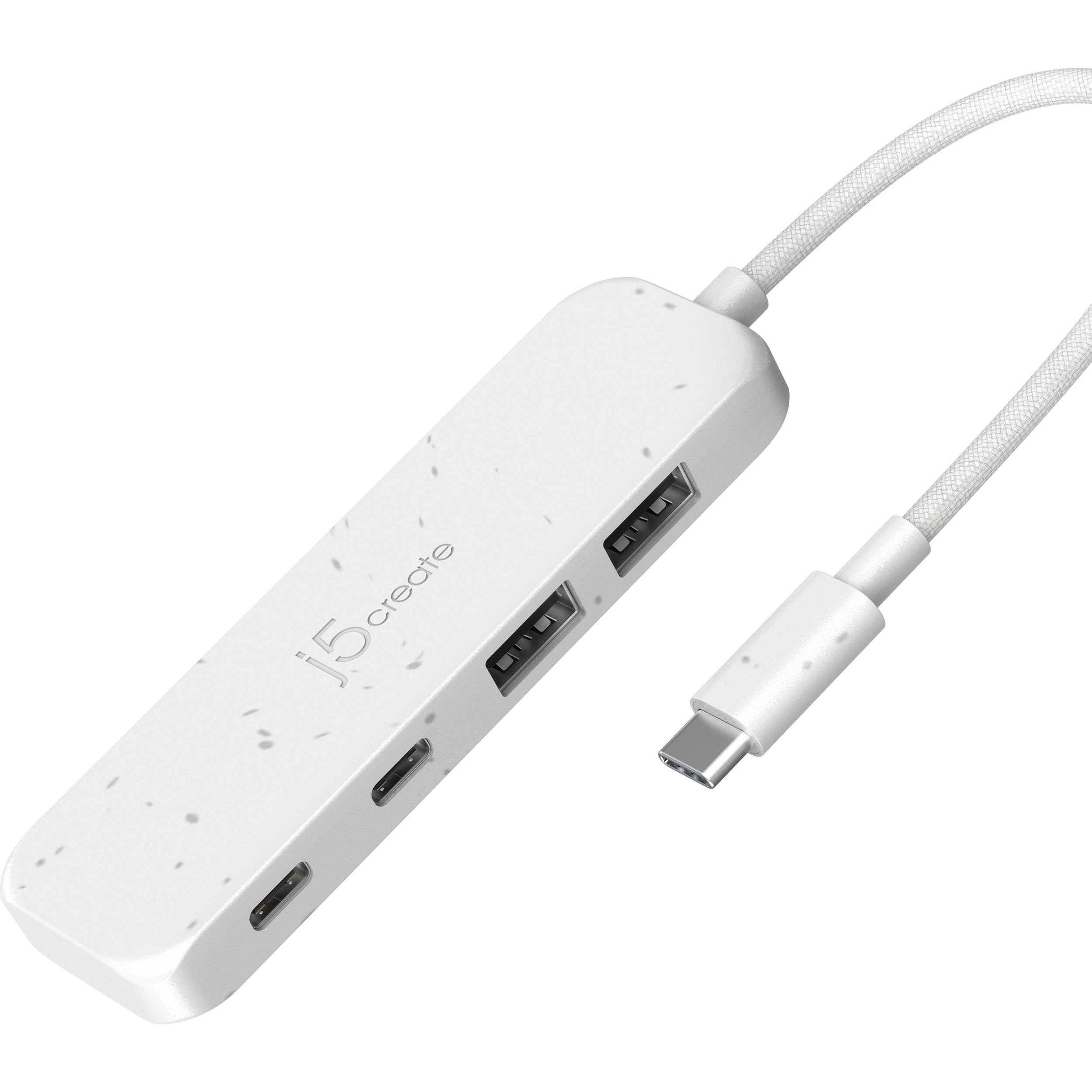USB-хаб J5CREATE Eco-Friendly USB-C to 4-Port Type-C & Type-A Gen 2 Hub Pure White (JCH342EW-N)