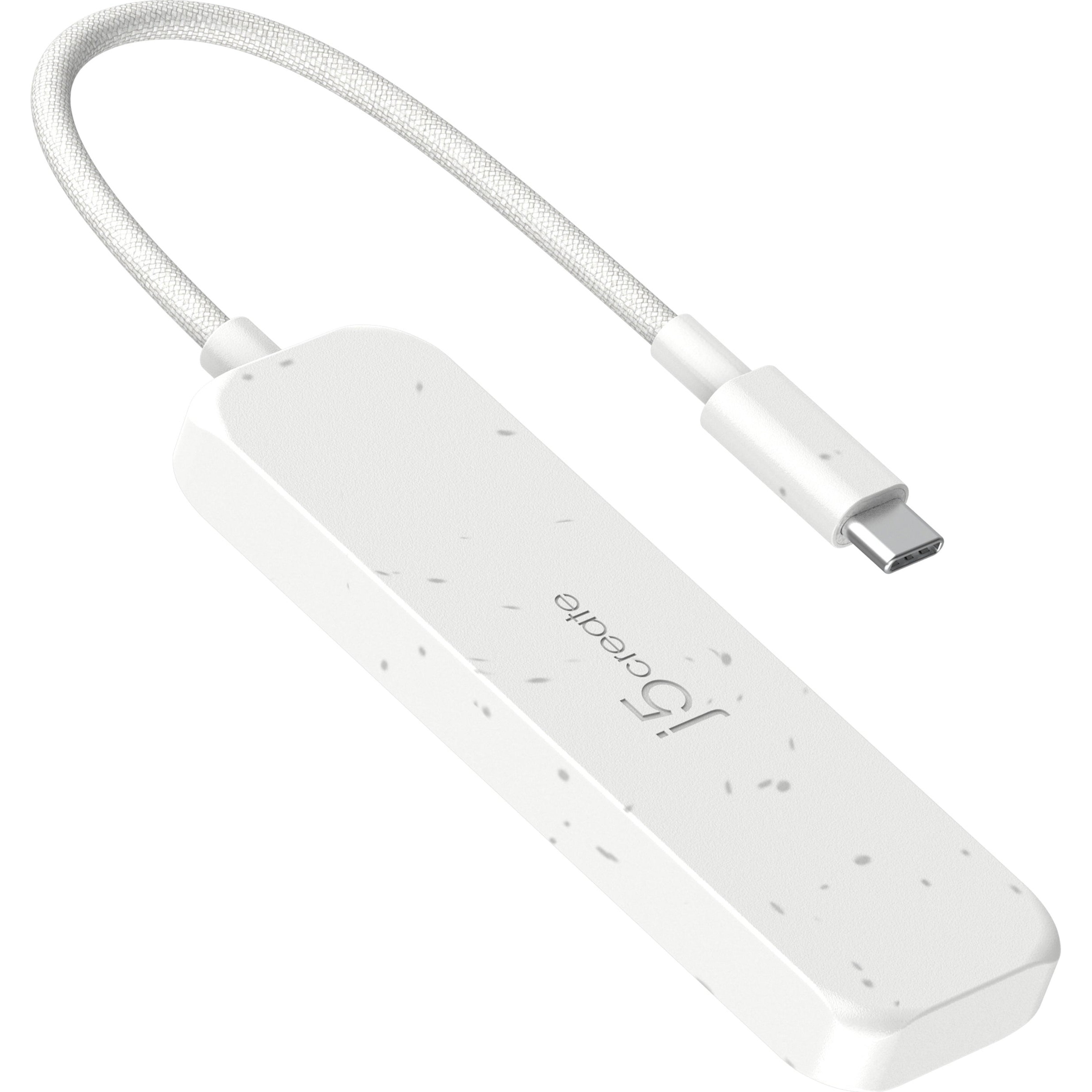USB-хаб J5CREATE Eco-Friendly USB-C to 4-Port Type-C & Type-A Gen 2 Hub Pure White (JCH342EW-N)